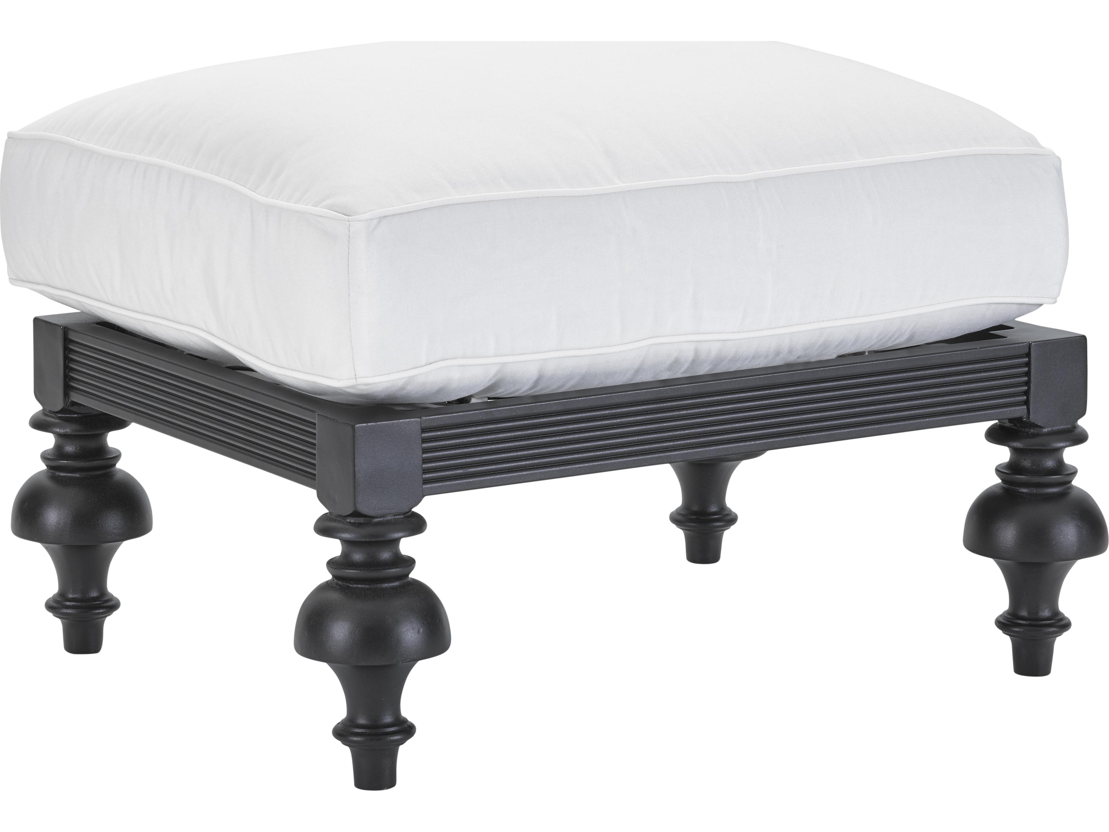 Lane Venture Hemingway Plantation Black Truffle Cast Aluminum Outdoor Patio Ottoman