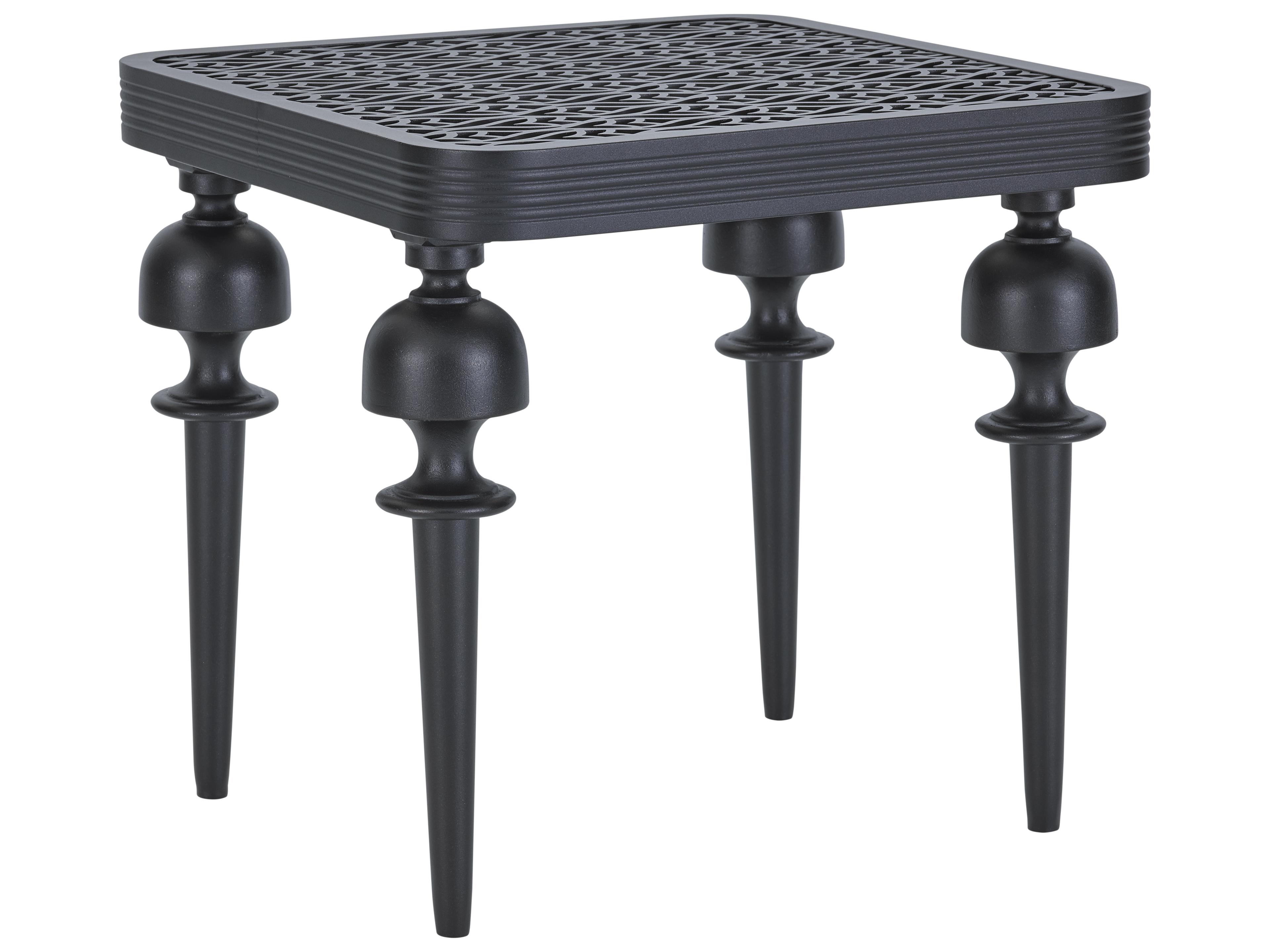 Lane Venture Hemingway Plantation Black Truffle Cast Aluminum Square Patio End Table