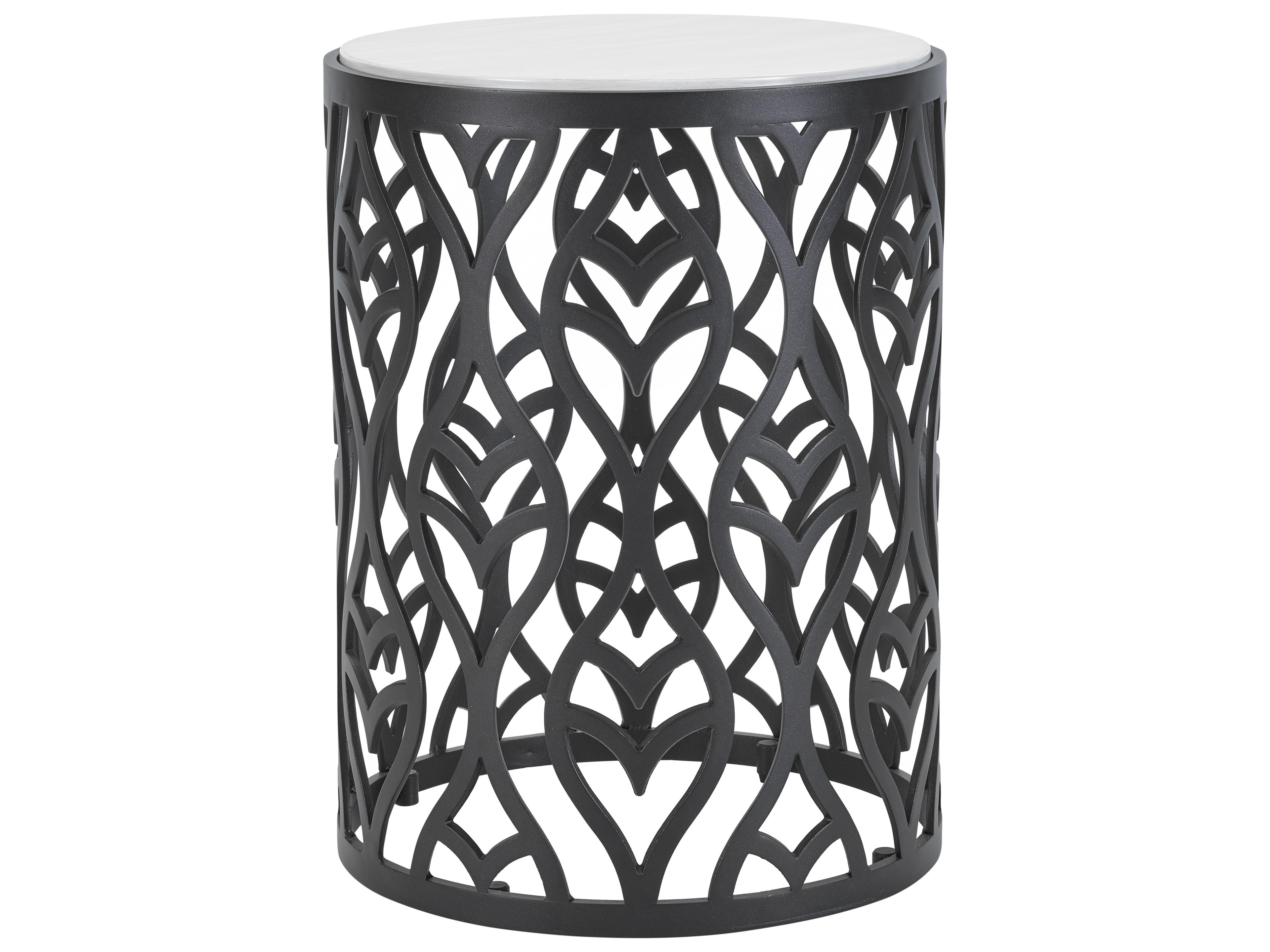 Hemingway Plantation Black Truffle Cast Aluminum Round Accent Table
