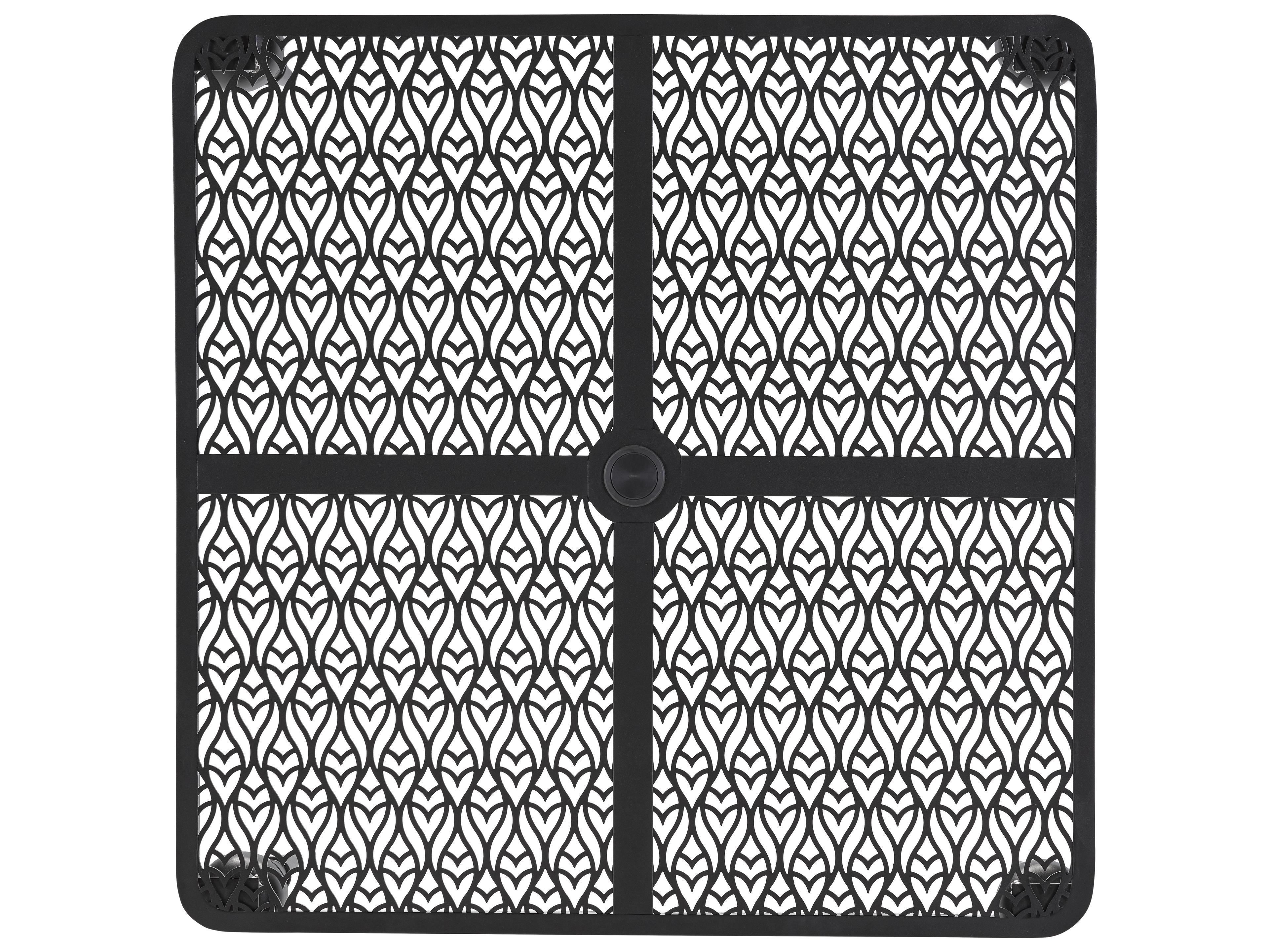 Lane Venture Hemingway Plantation Black Truffle Cast Aluminum Square Outdoor Dining Table with Umbrella Hole