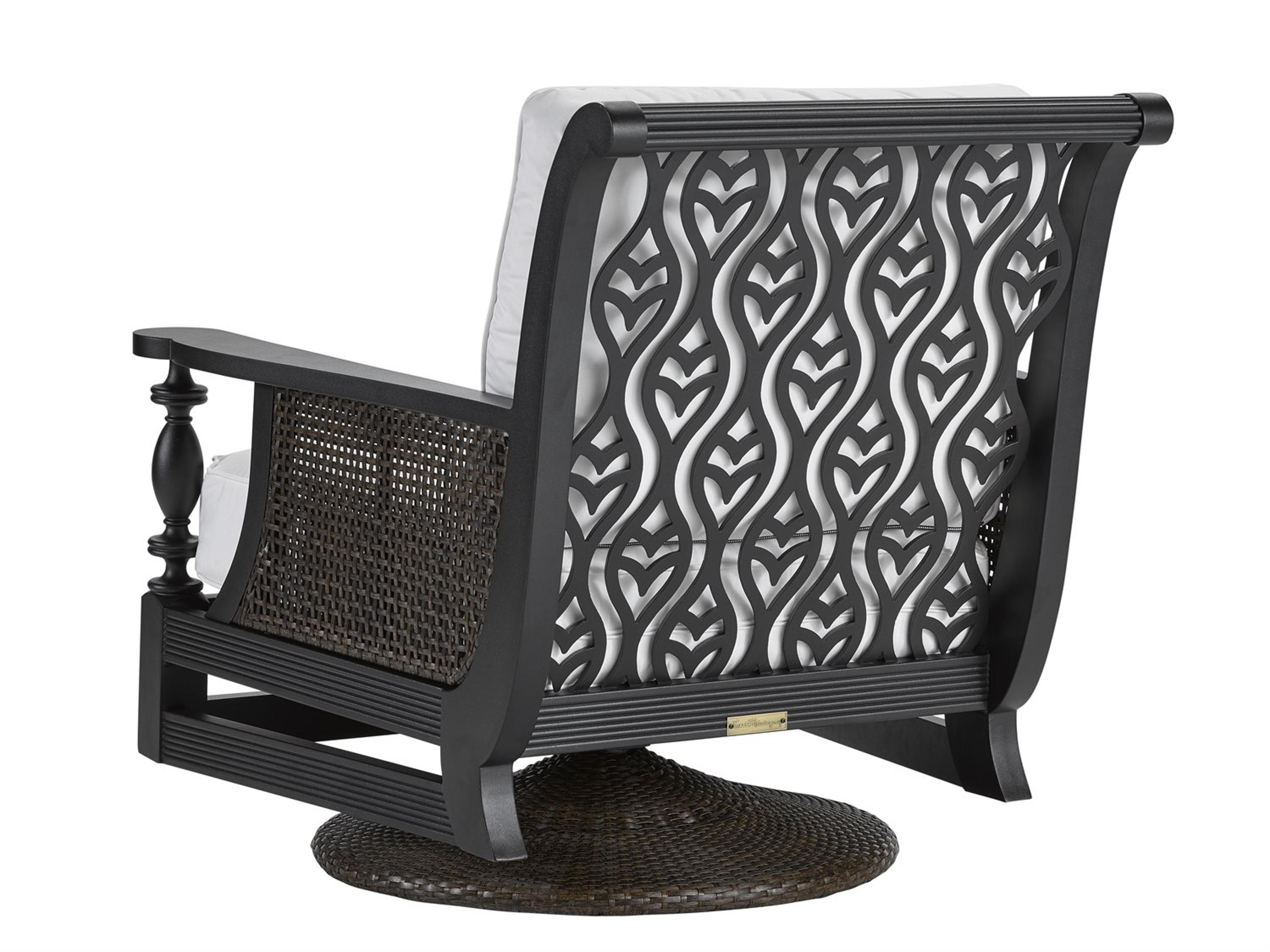 Lane Venture Hemingway Plantation Black Truffle Cast Aluminum Swivel Rocker Outdoor Patio Lounge Chair