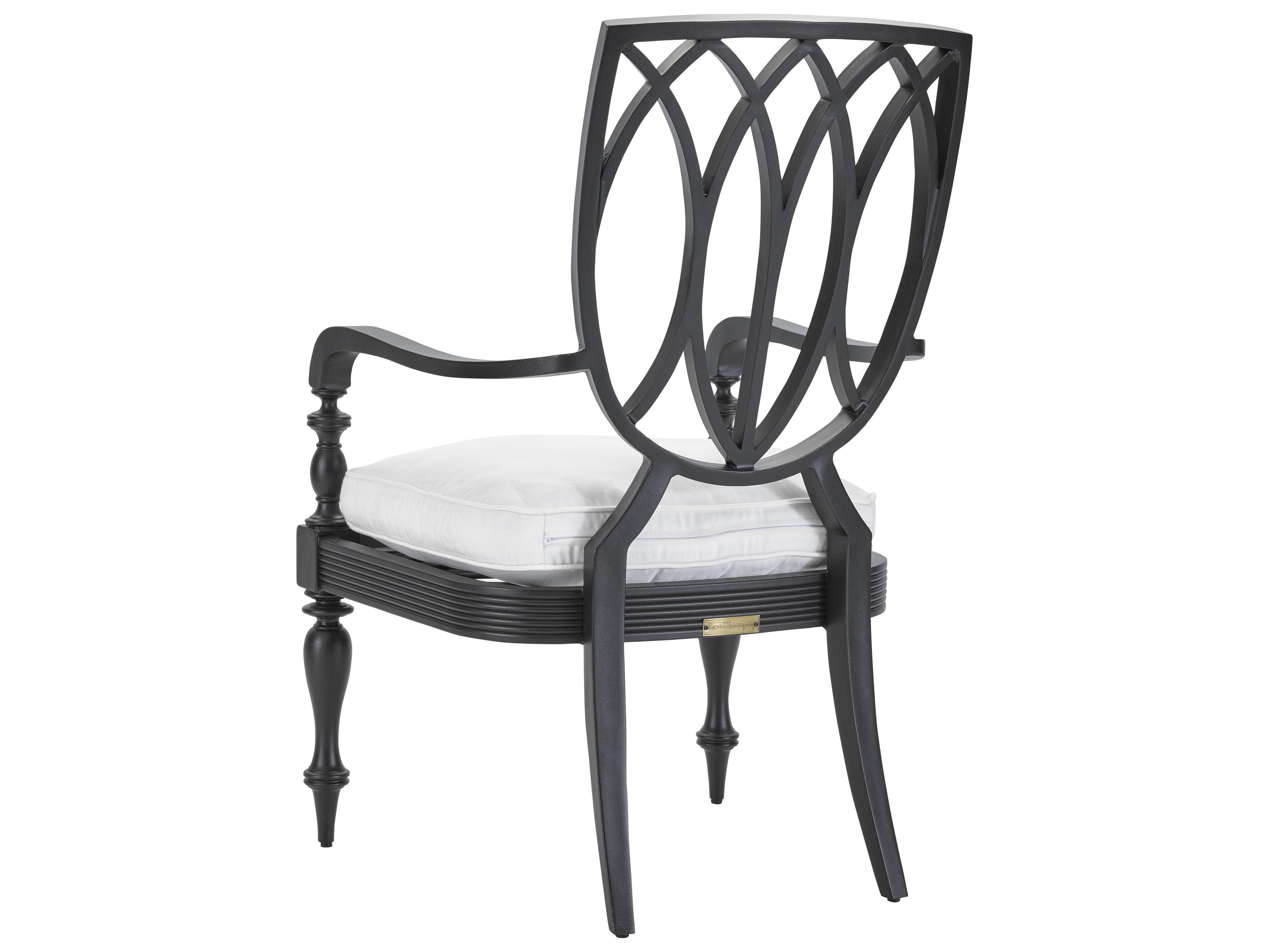 Lane Venture Hemingway Plantation Black Truffle Cast Aluminum Patio Dining Arm Chair