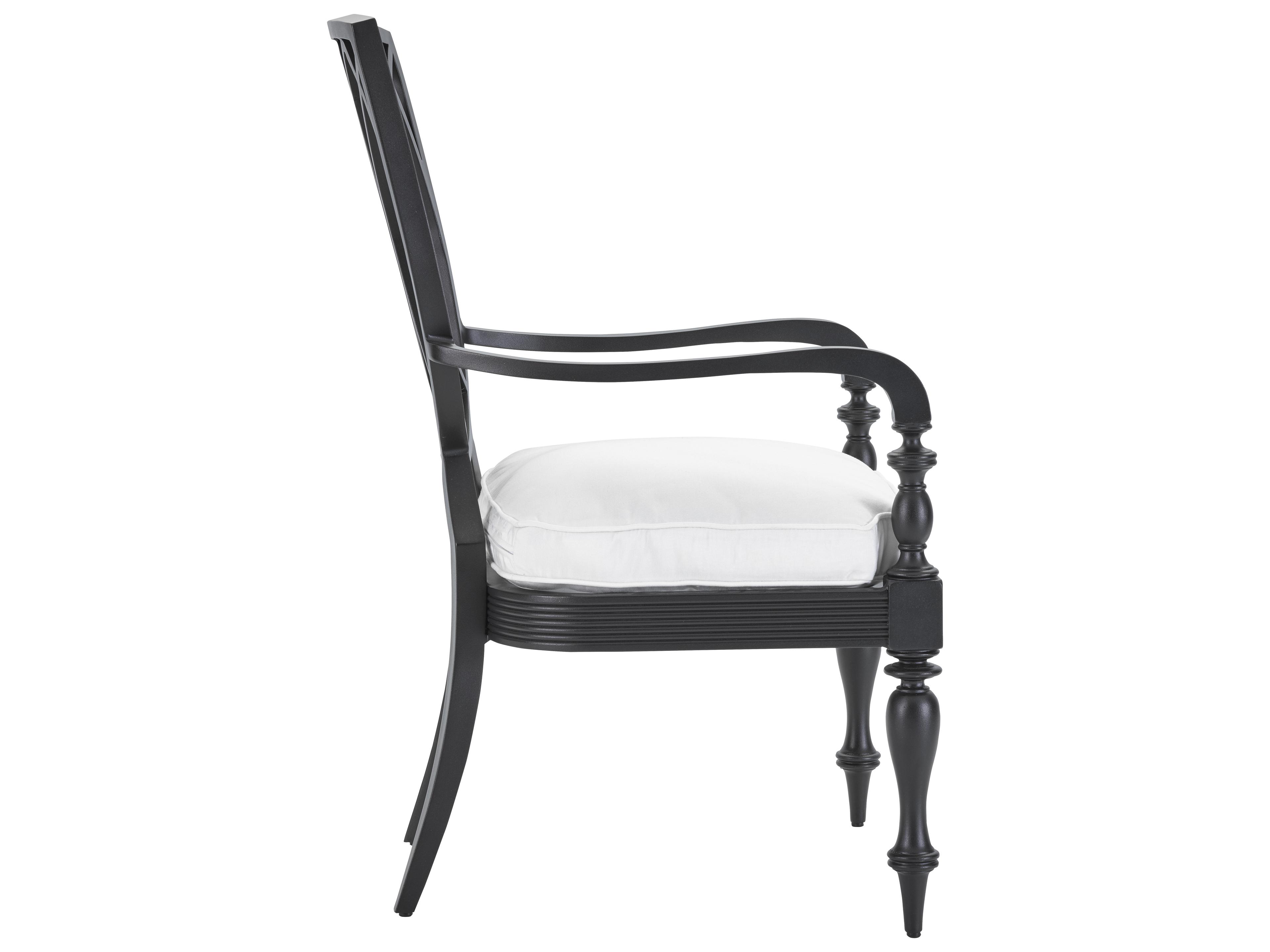 Lane Venture Hemingway Plantation Black Truffle Cast Aluminum Patio Dining Arm Chair