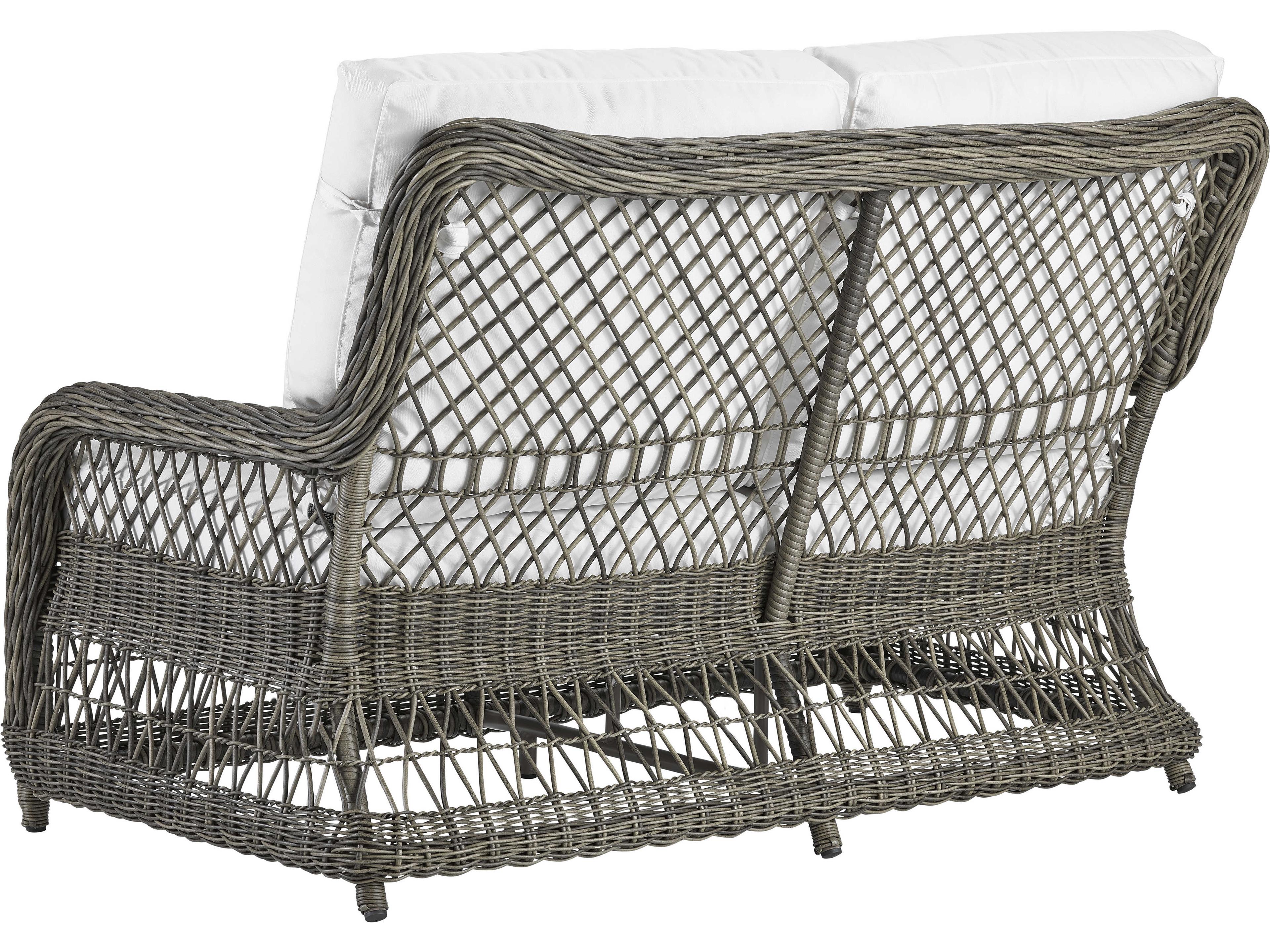 Lane Venture Mystic Harbor French Grey Wicker Outdoor Patio Loveseat