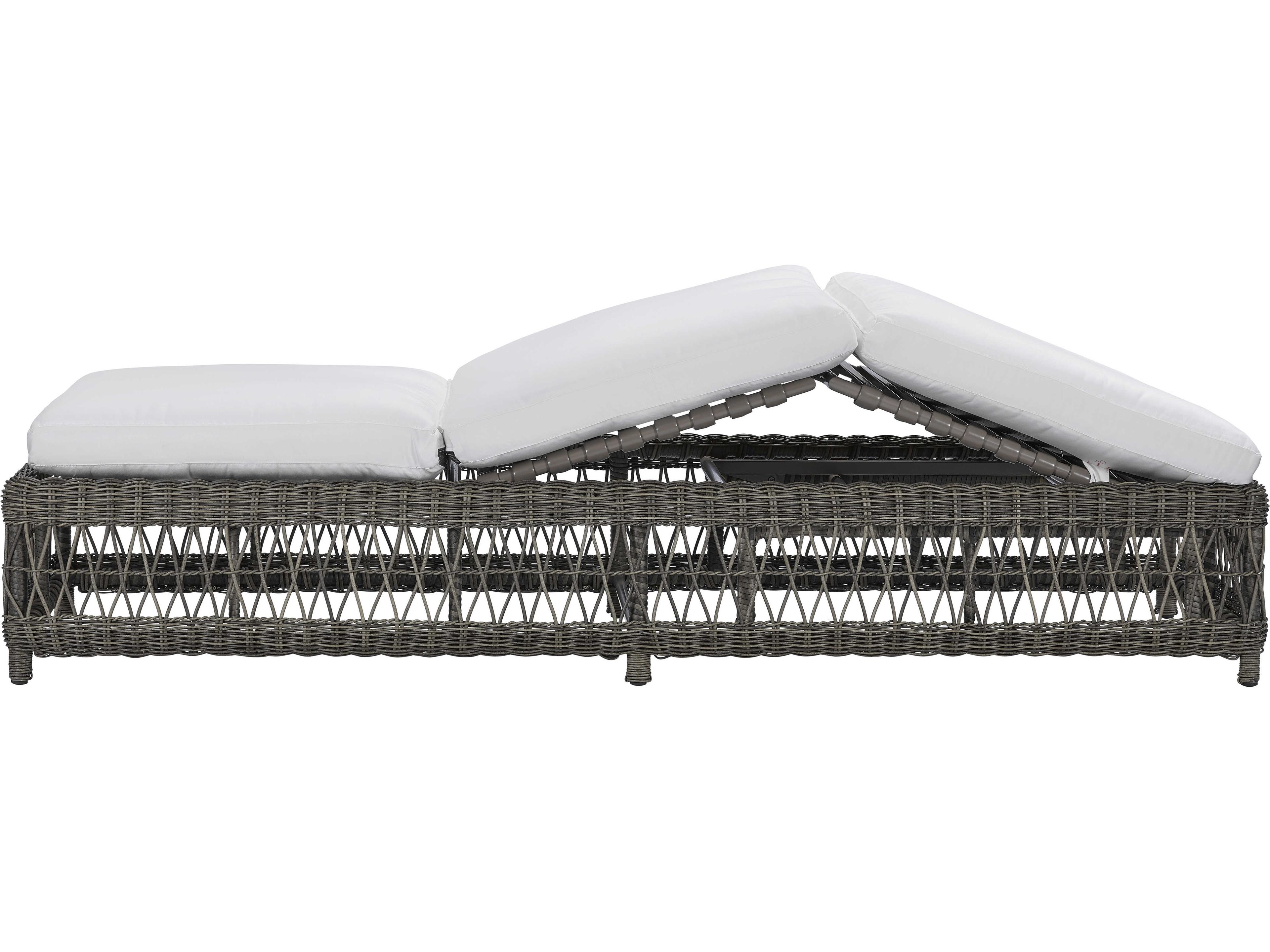 Lane Venture Mystic Harbor French Grey Wicker Patio Chaise Lounge