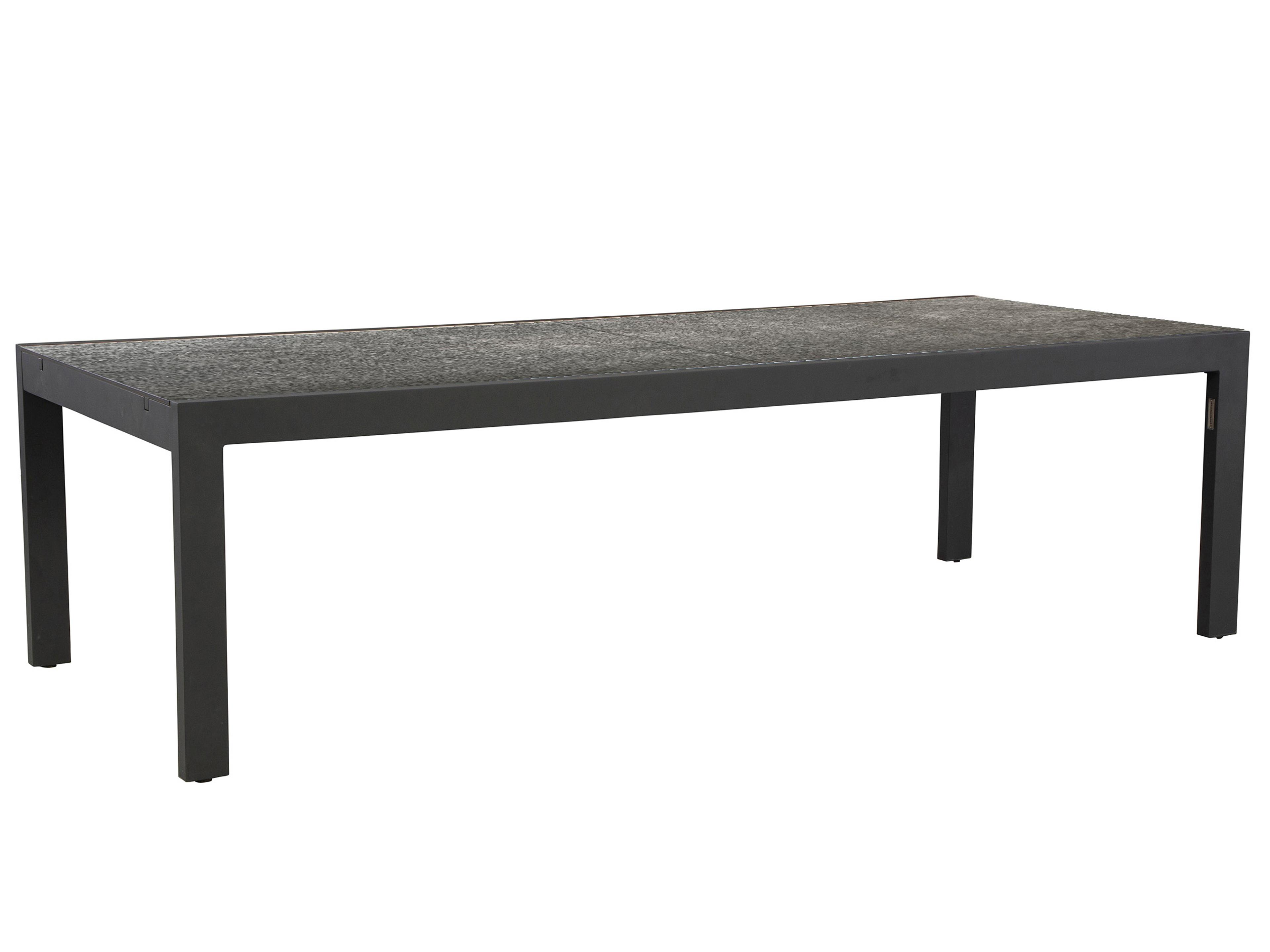 Lane Venture Palisades Aluminum Rectangular Faux Stone Top Extendable Outdoor Patio Dining Table