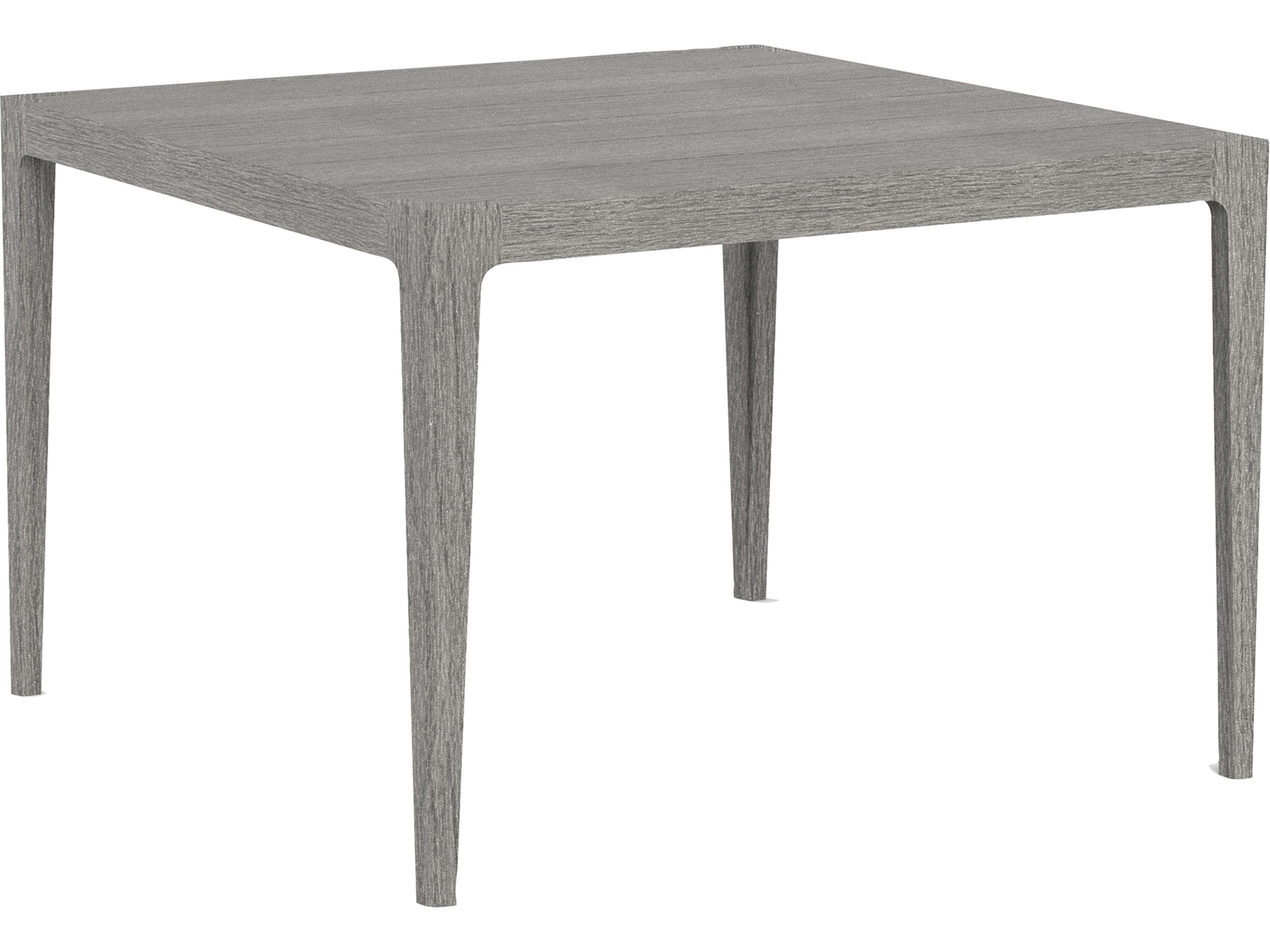 Avila Teak Paloma Grey Square Outdoor Dining Table with Umbrella Hole