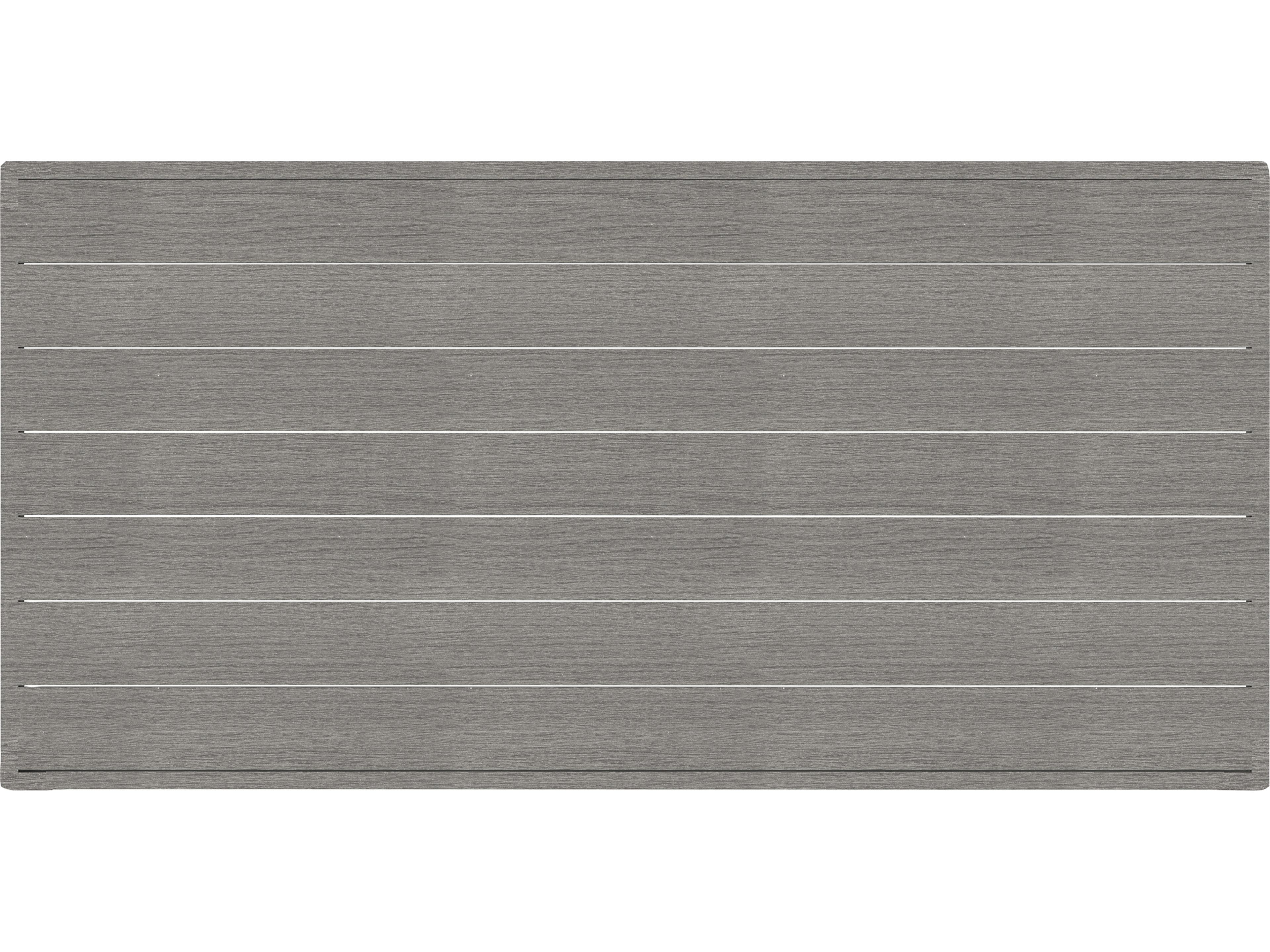 Lane Venture Avila Teak Paloma Grey Rectangular Outdoor Patio Dining Table with Umbrella Hole