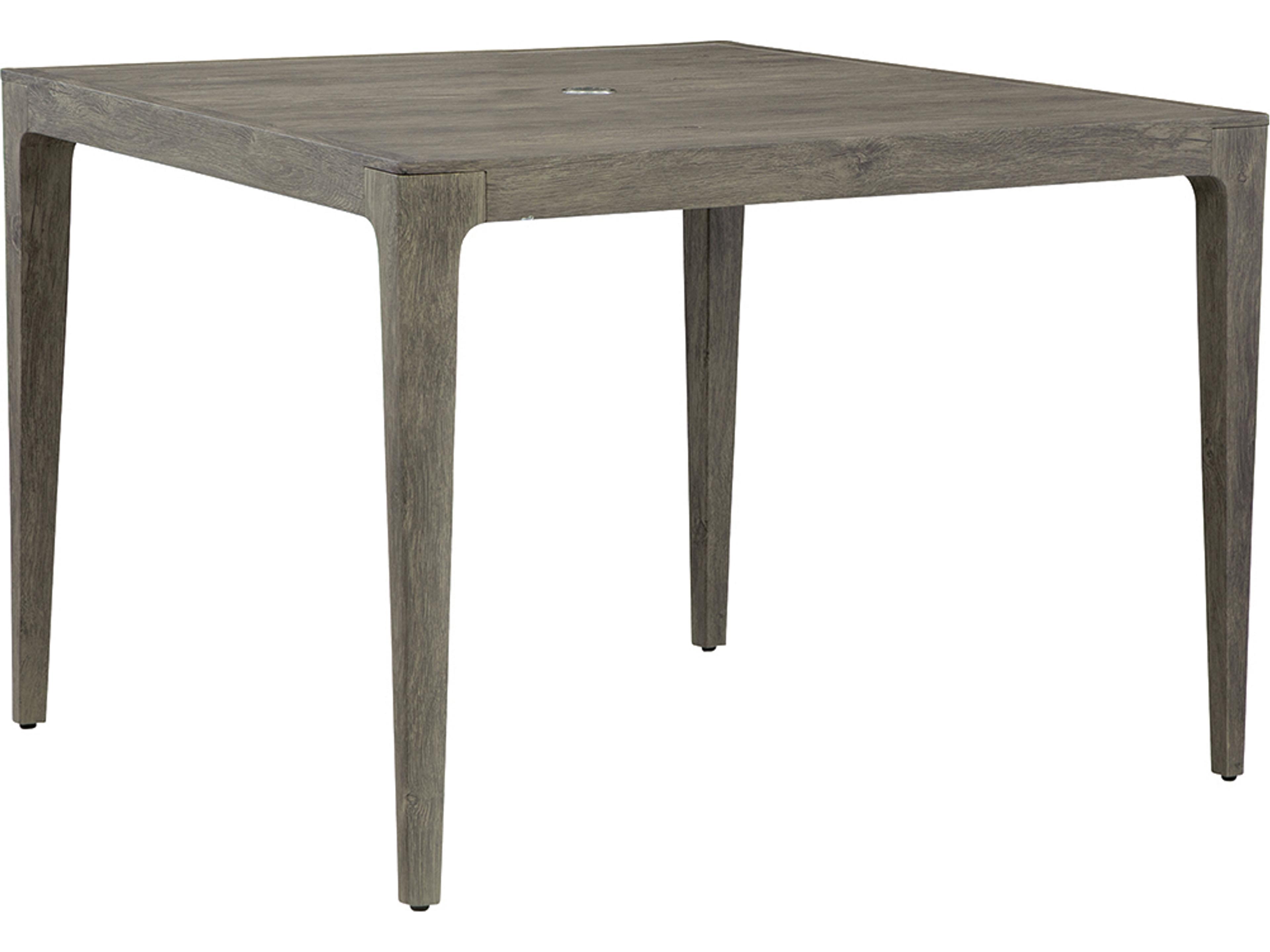 Lenox Hill Wicker Square Patio Dining Table with Umbrella Hole