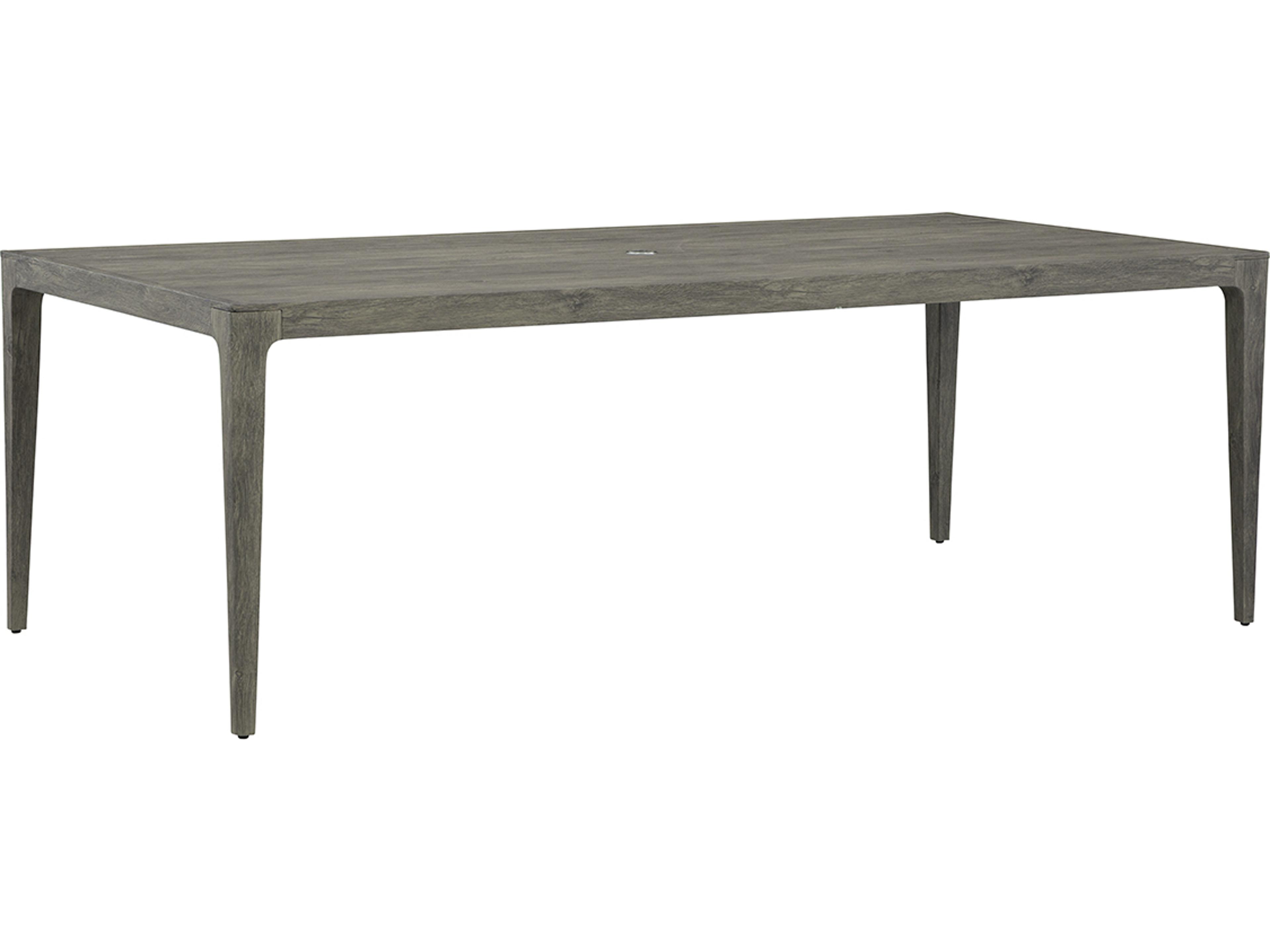 Lenox Hill Wicker Rectangular Outdoor Dining Table with Umbrella Hole