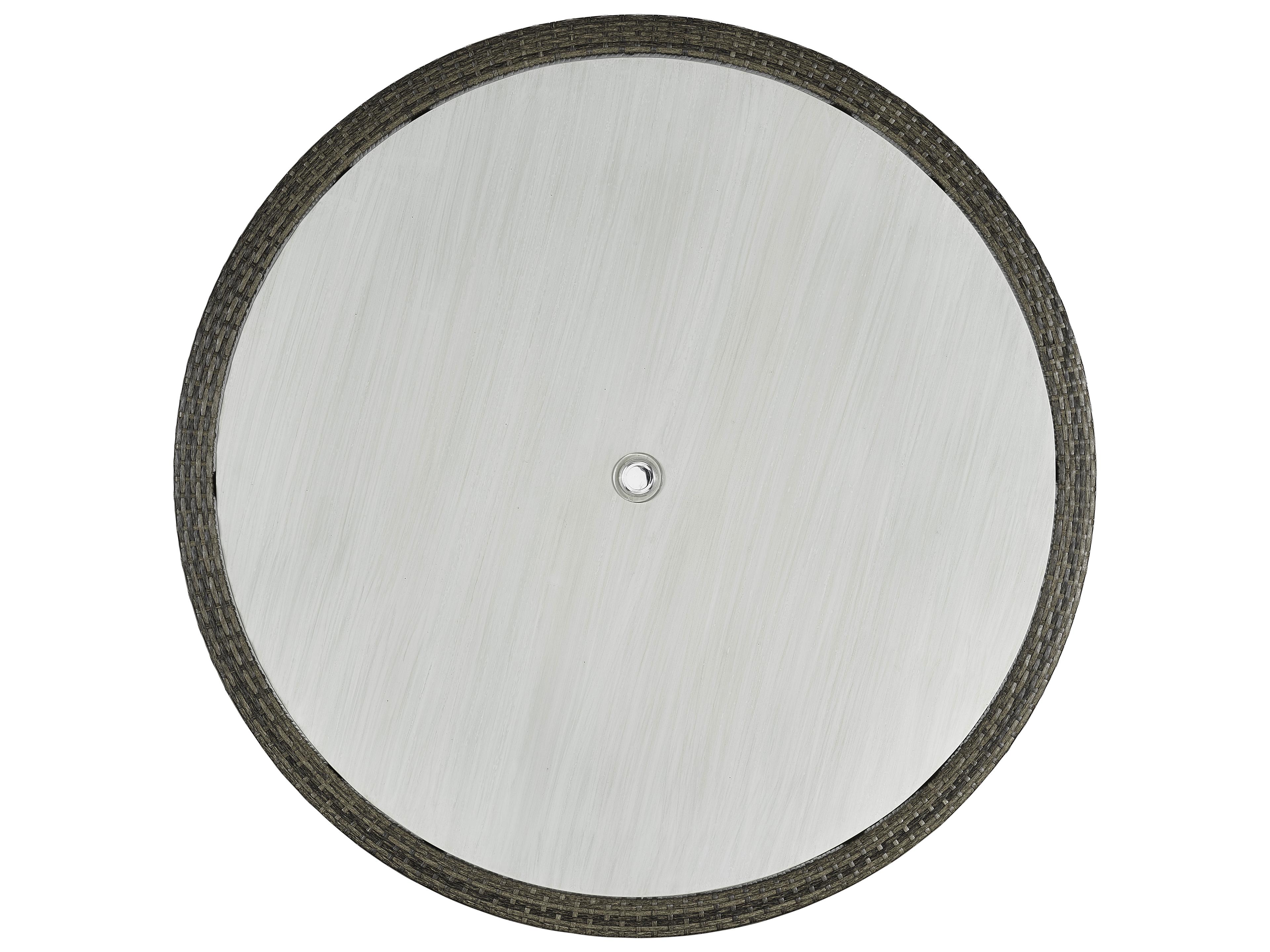 Lane Venture Oasis Ash Wicker Round Outdoor Patio Dining Table with Umbrella Hole