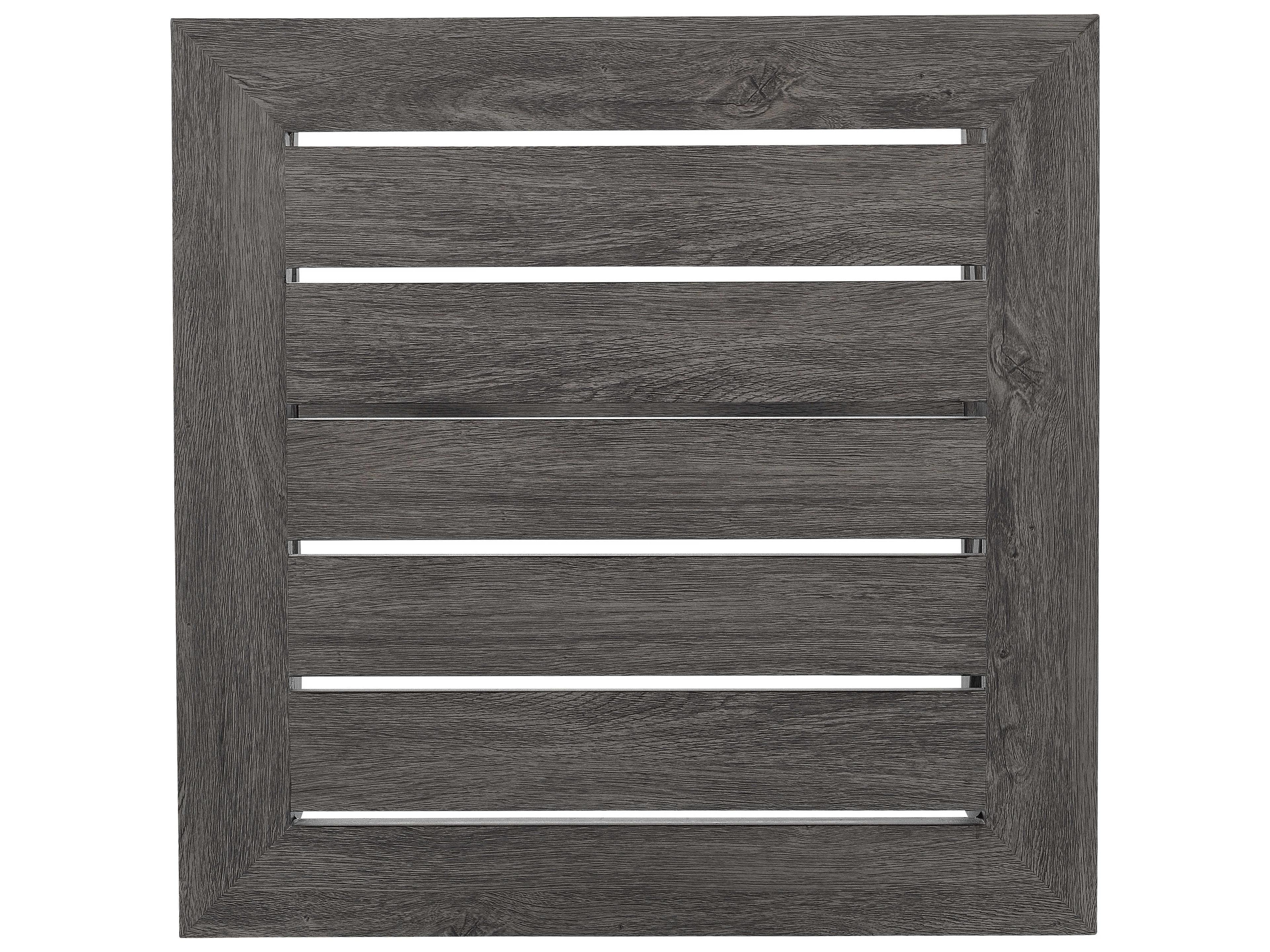 Lane Venture Mystic Harbor French Grey Wood Grain Aluminum Square Patio End Table