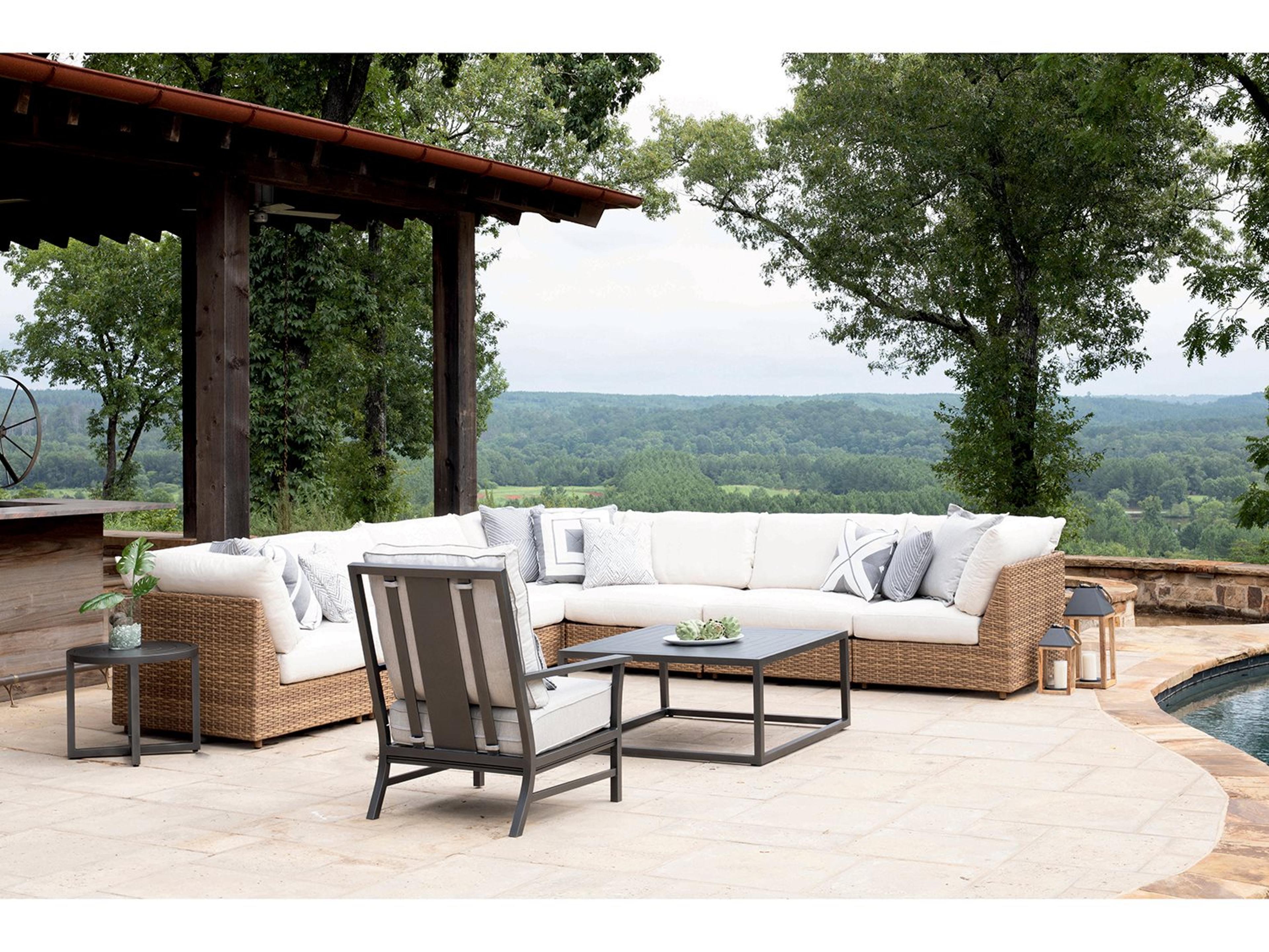 Campbell Barley Wicker Sectional Outdoor Lounge Set