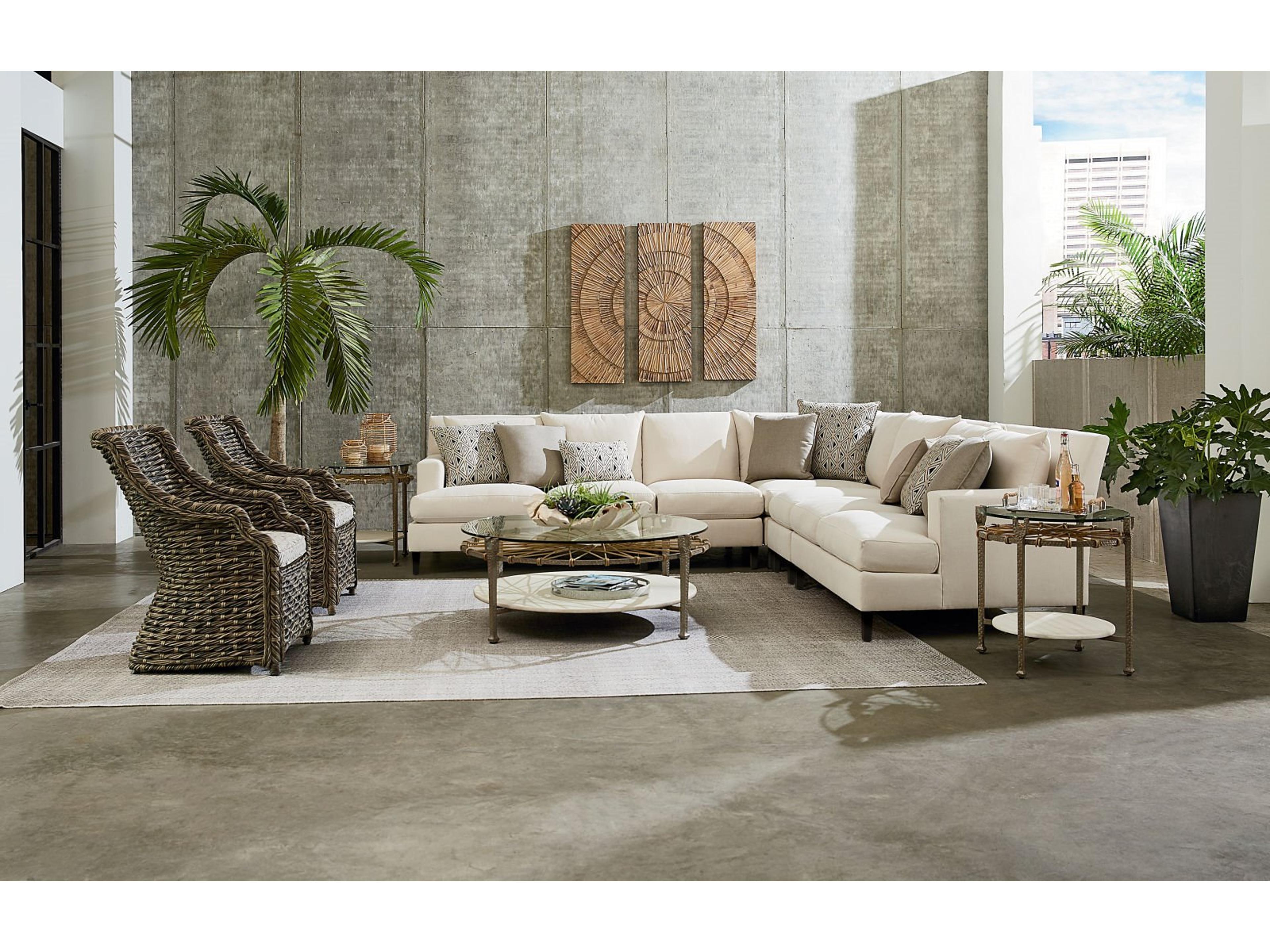 Hemingway Driftwood Wicker Sectional Lounge Set