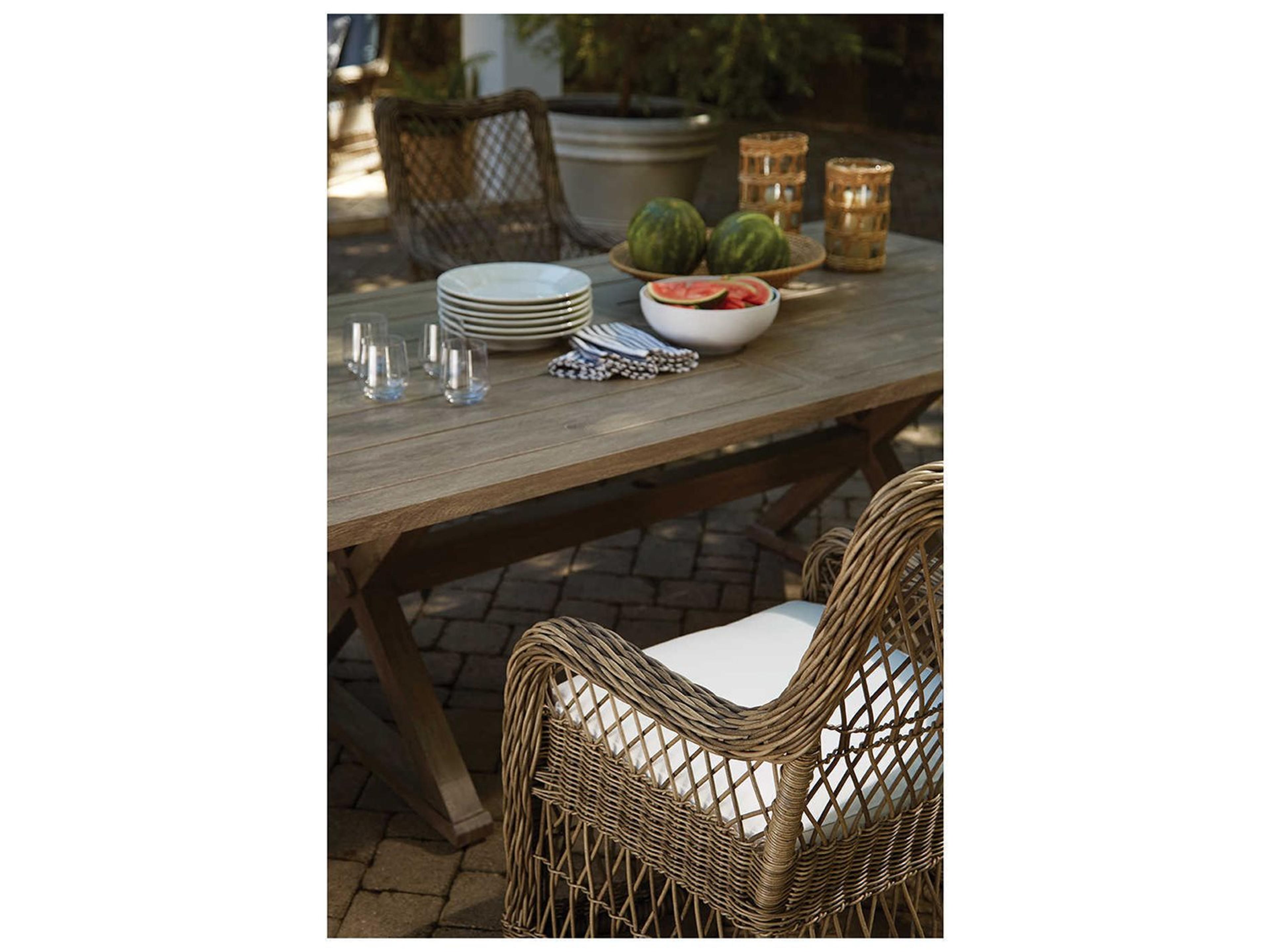 Lane Venture Mystic Harbor French Grey Wicker Patio Dining Set
