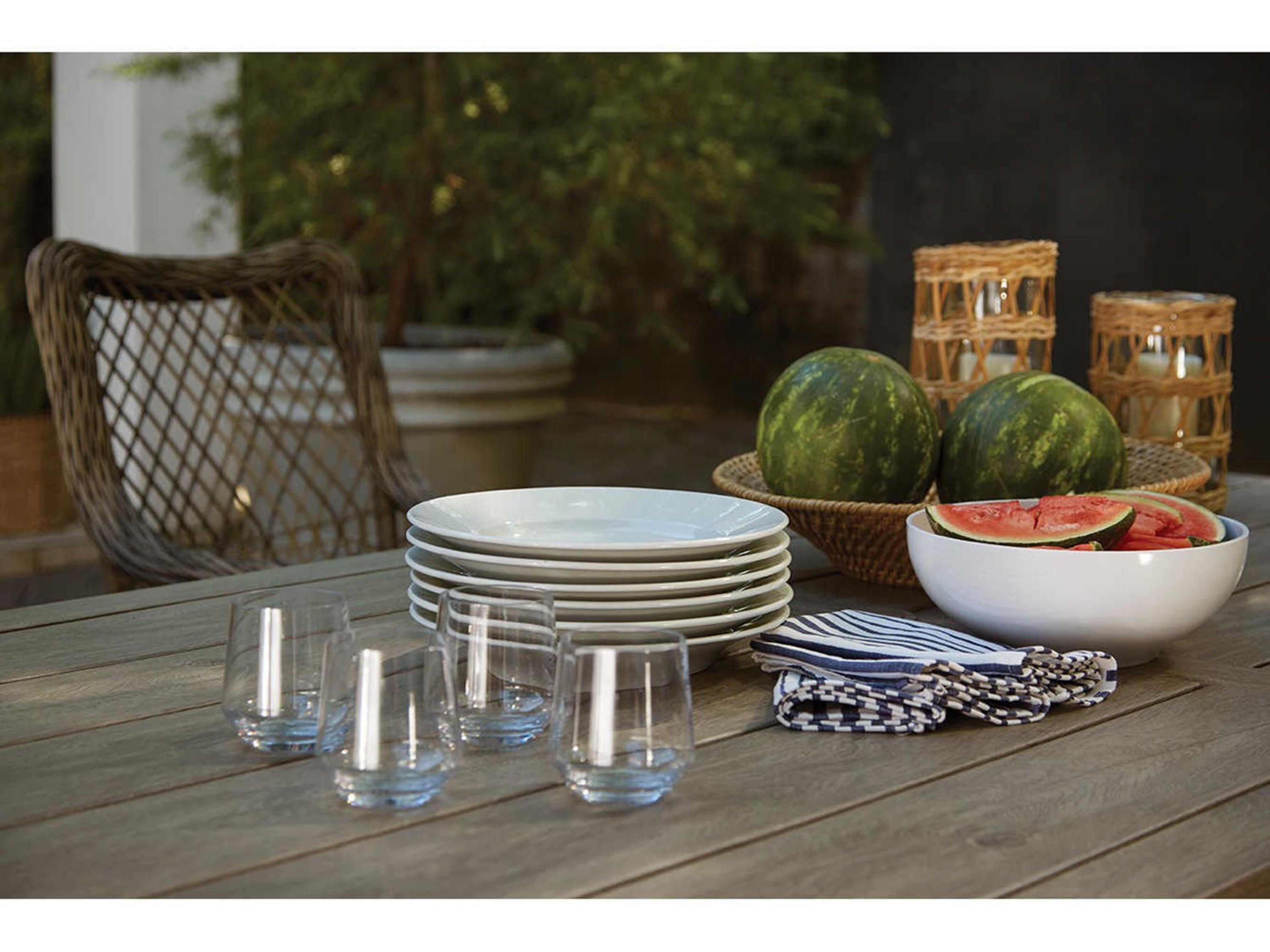 Lane Venture Mystic Harbor French Grey Wicker Patio Dining Set