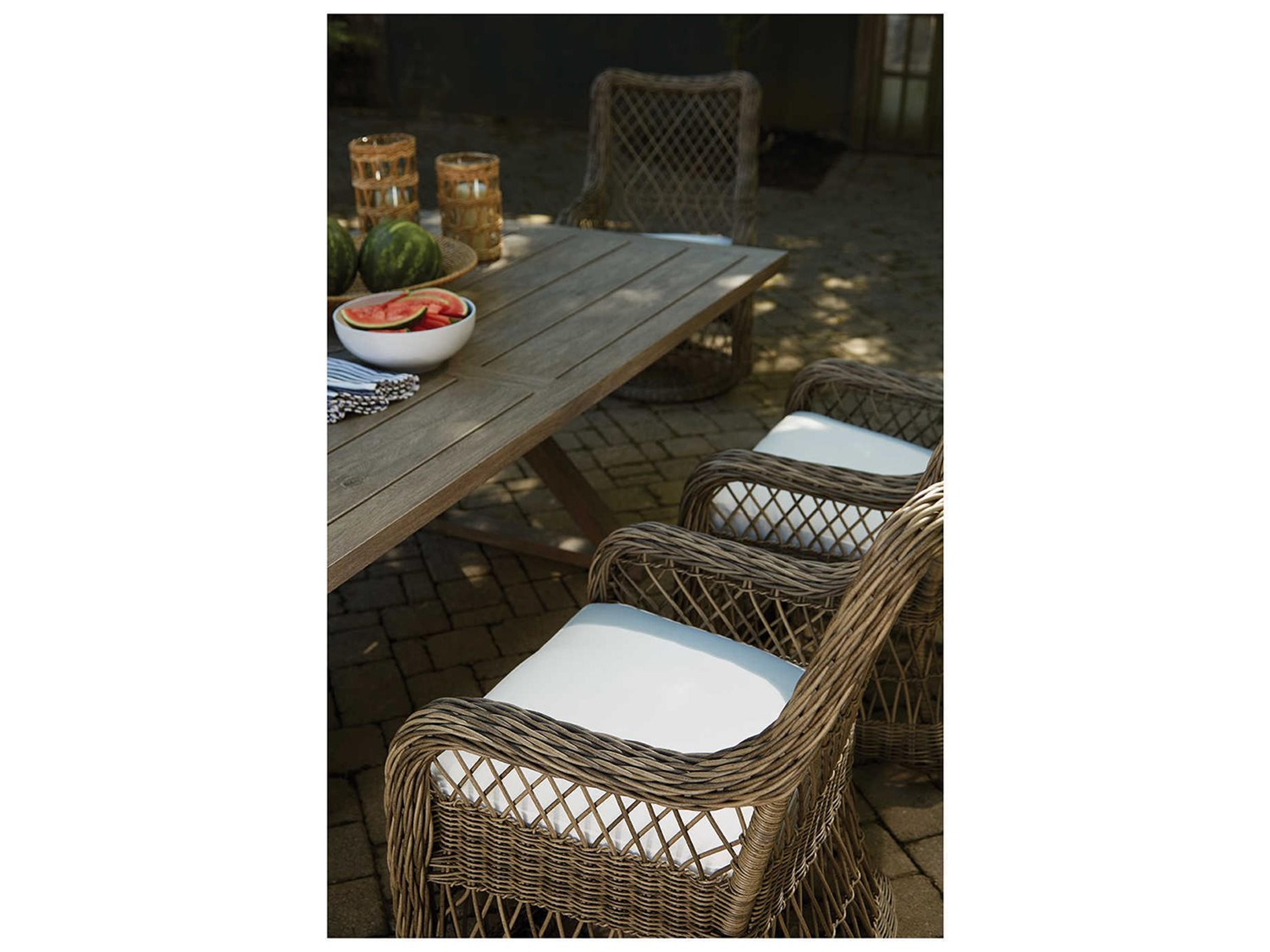 Lane Venture Mystic Harbor French Grey Wicker Patio Dining Set