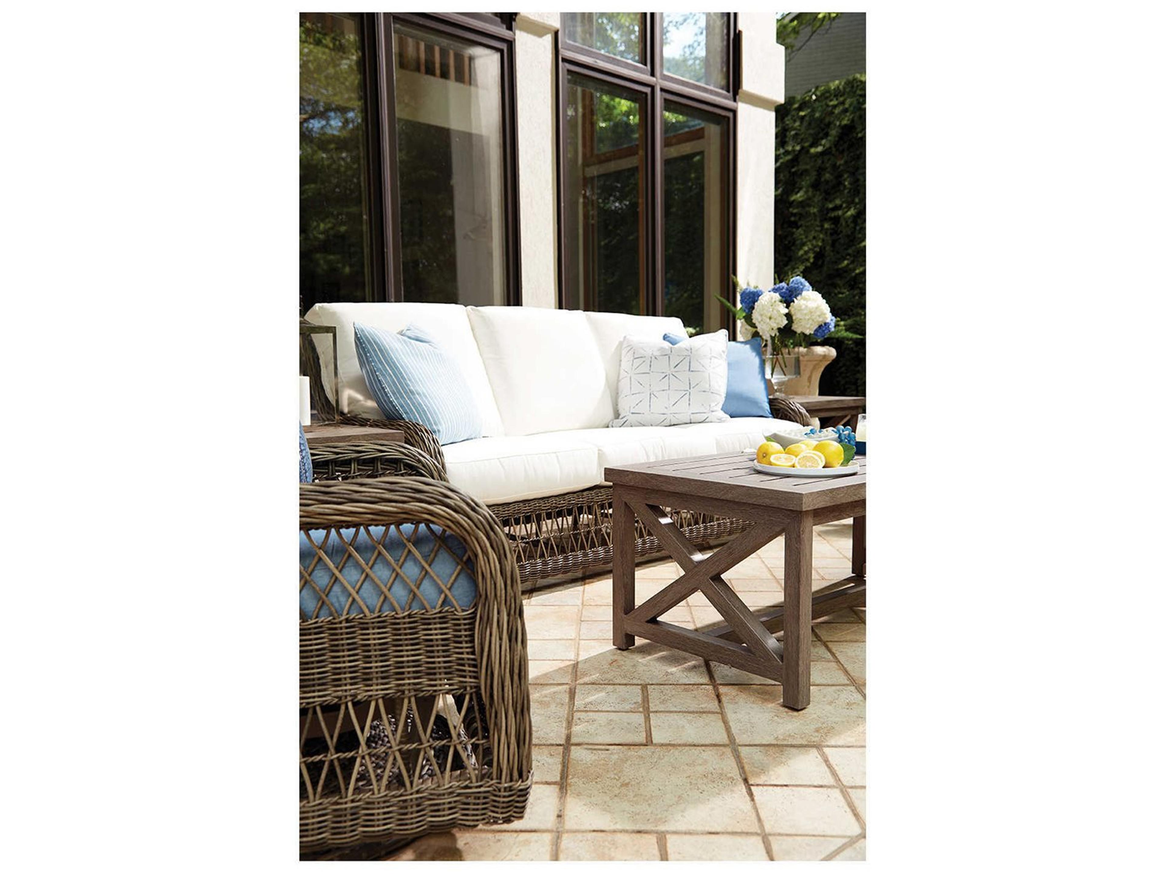 Lane Venture Mystic Harbor French Grey Wicker Outdoor Patio Lounge Set