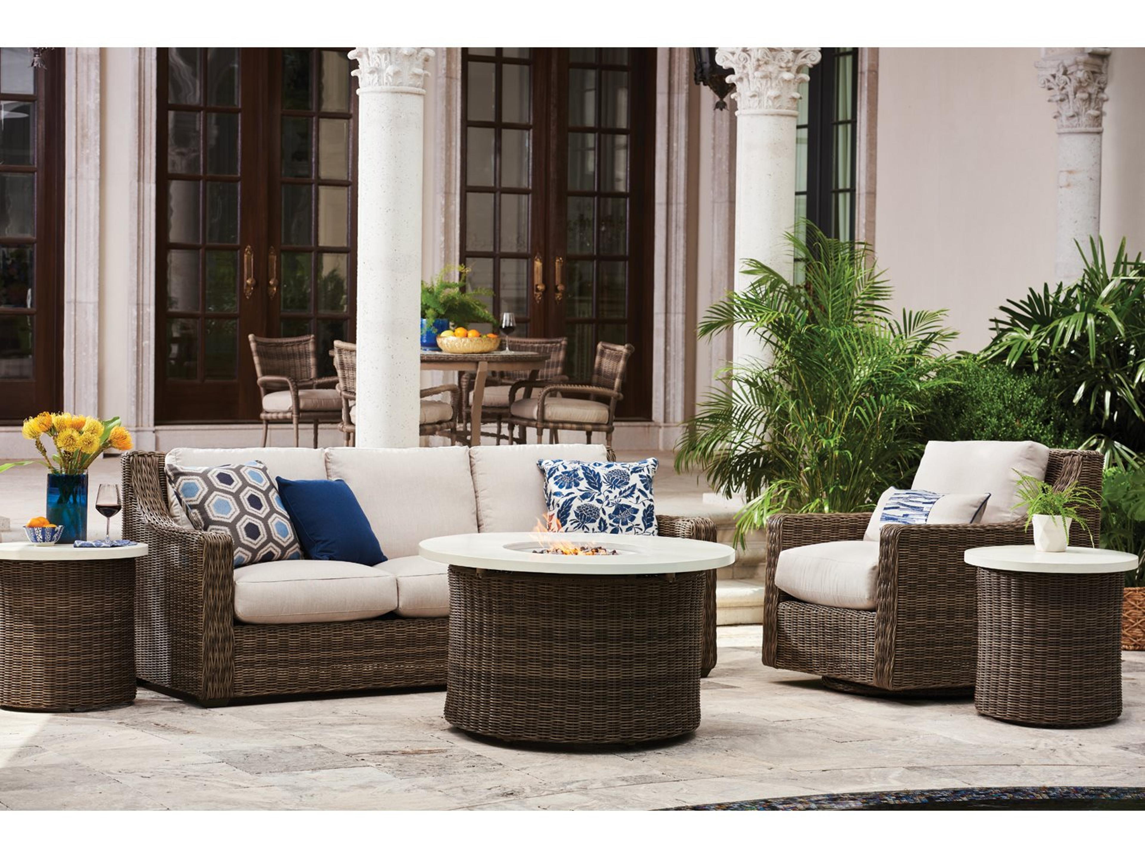 Oasis Wicker Fire Pit Lounge Set