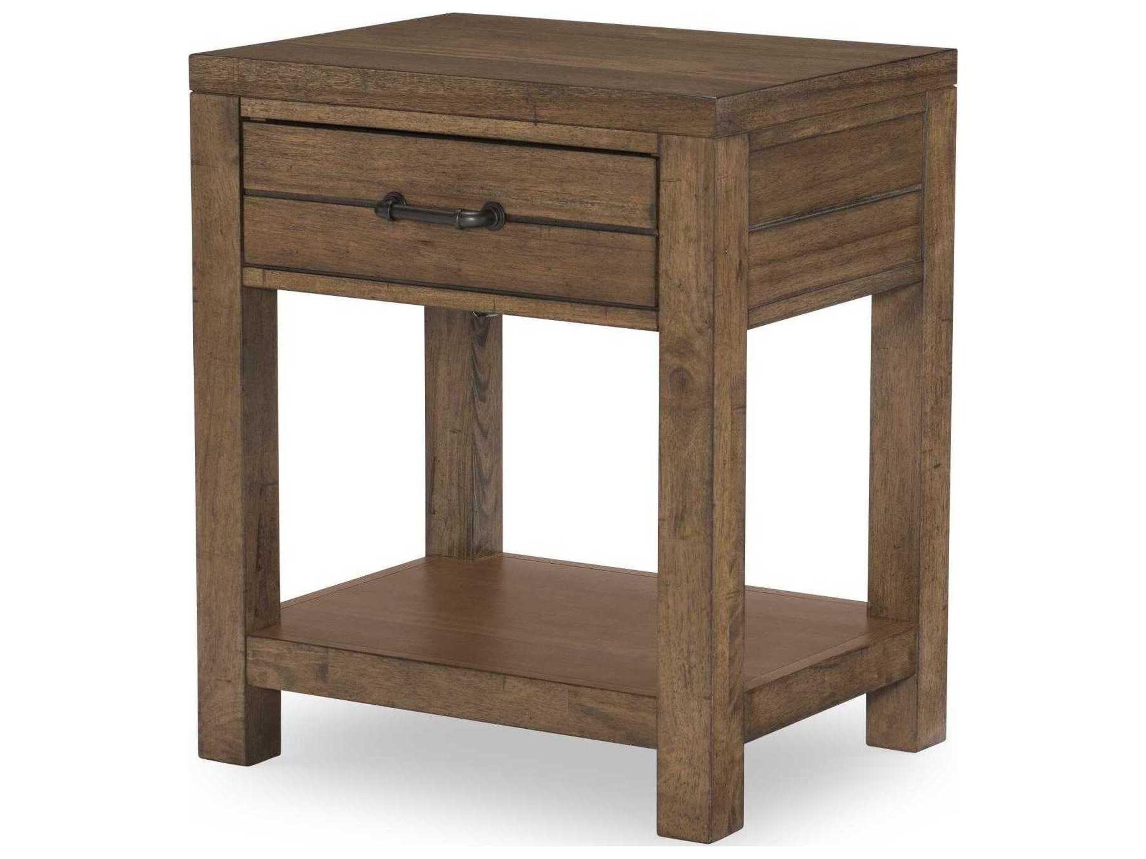 Summer Camp 1-Drawer Acacia Wood Nightstand