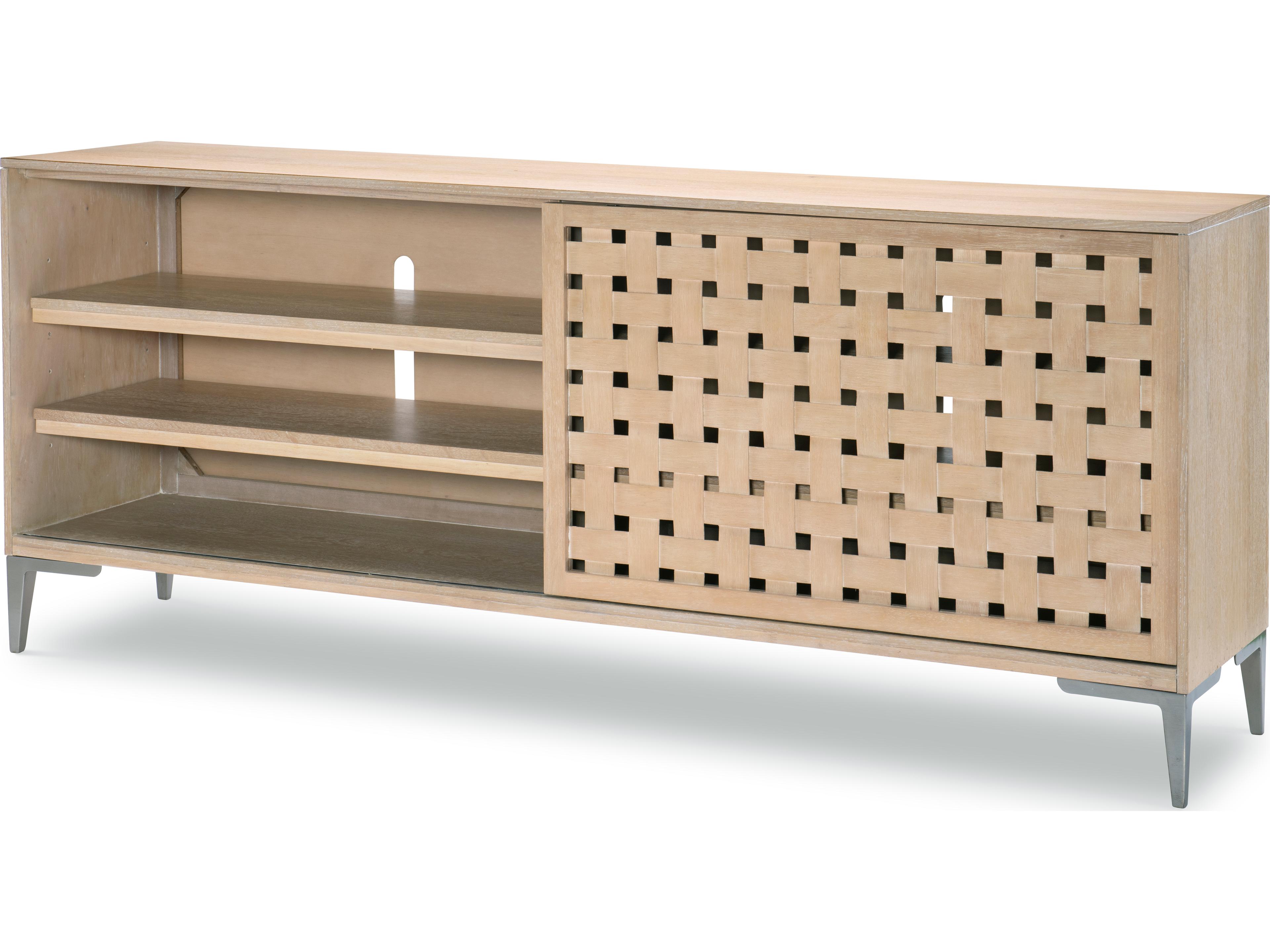 Biscayne 80" Hardwood Malabar W alabaster Fronts Media Console