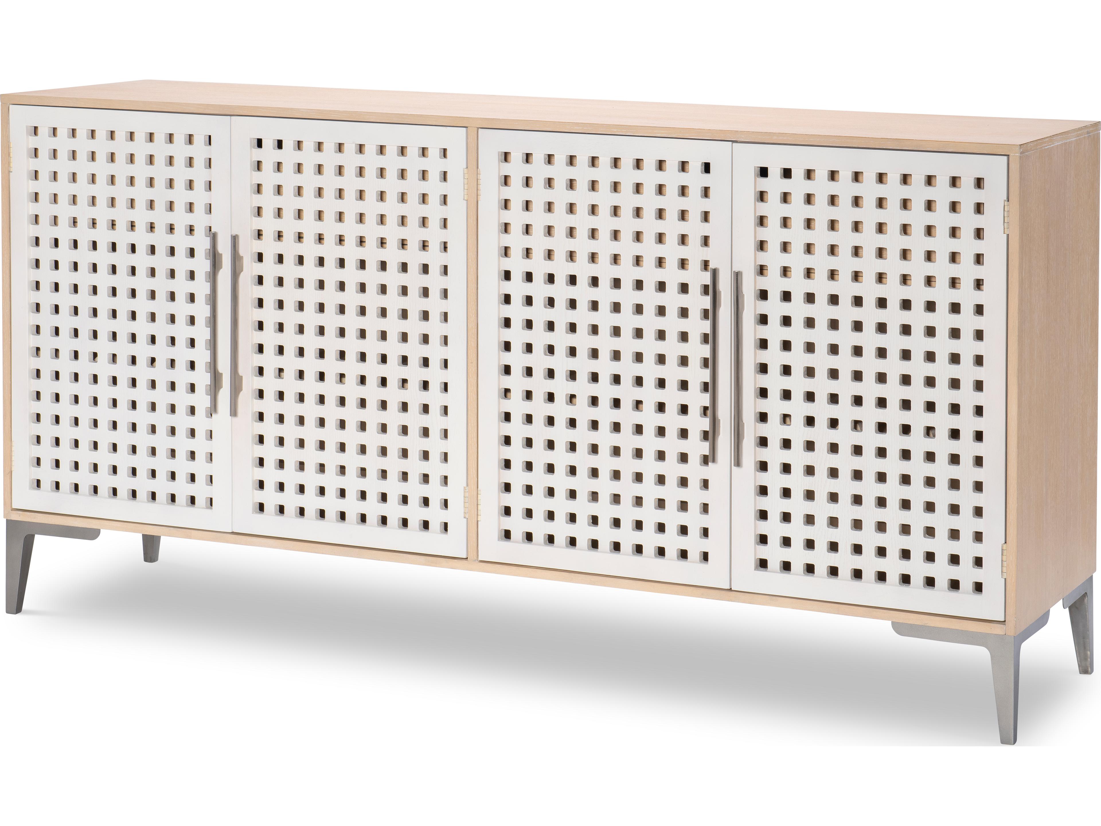 Biscayne 70" Hardwood Malabar W alabaster Fronts Sideboard