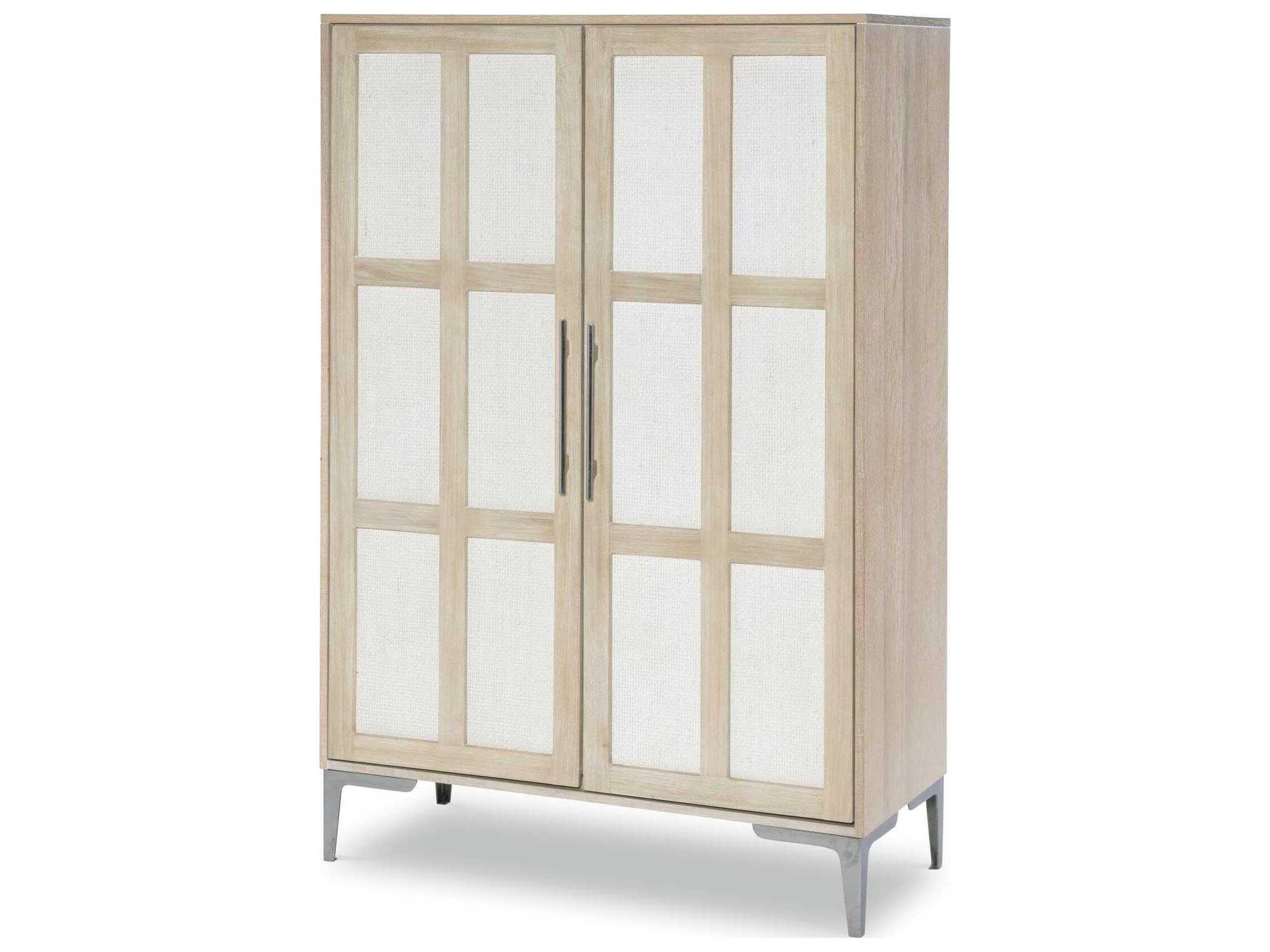 Biscayne Malabar W alabaster Fronts Brown Hardwood Wardrobe Armoire