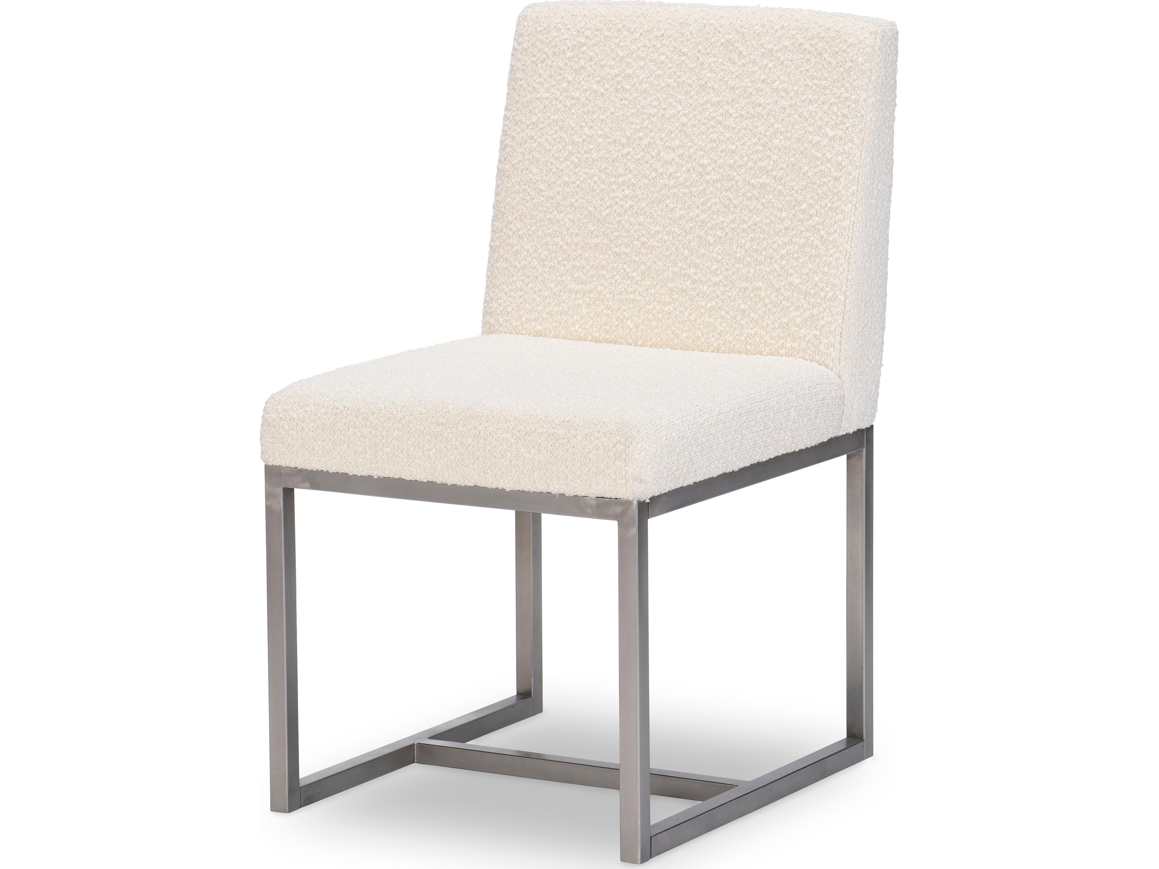 Biscayne Hardwood Brown Upholstered Armless Dining Chair Set of 2