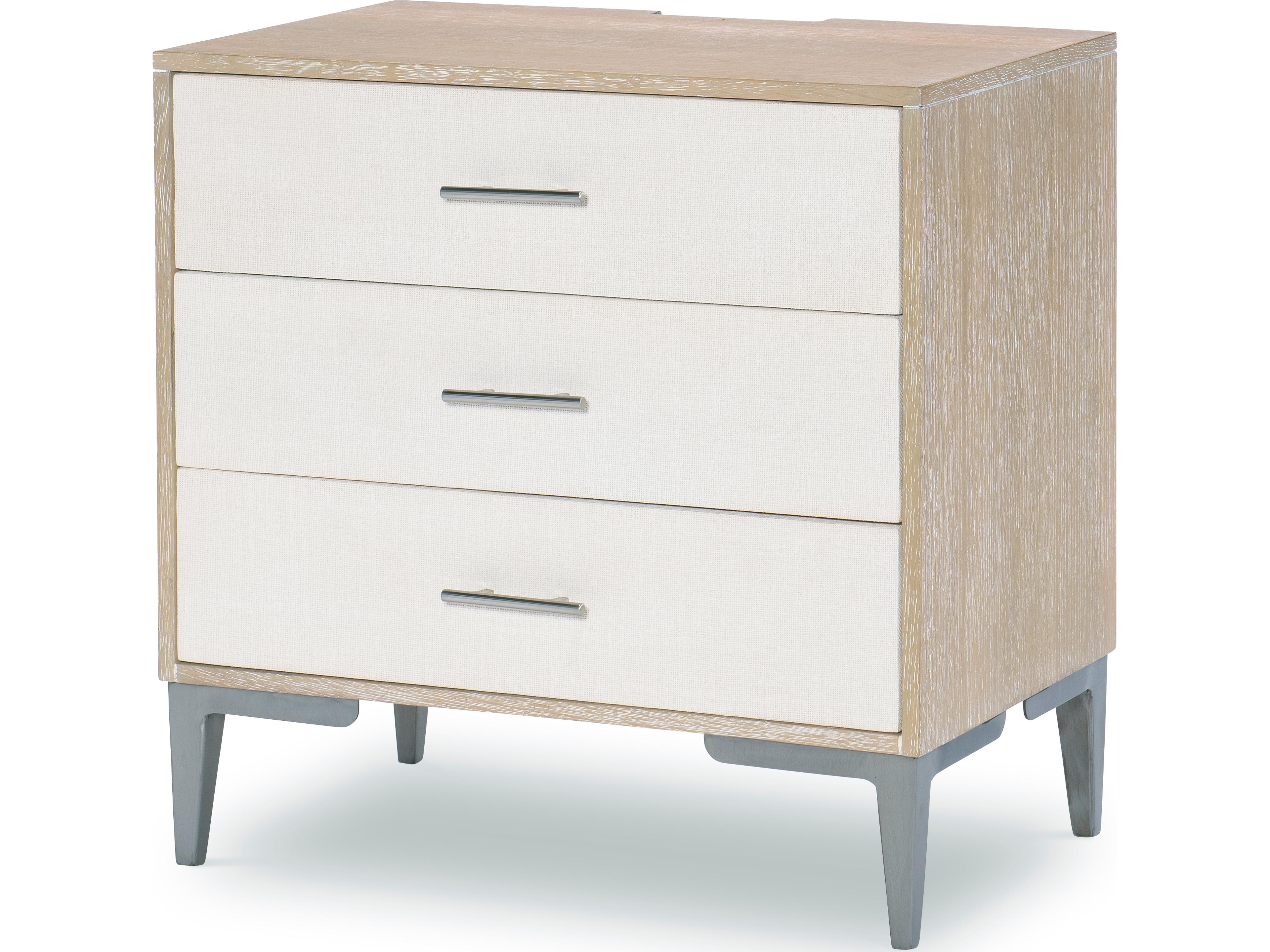 Biscayne 3-Drawers Brown Hardwood Nightstand