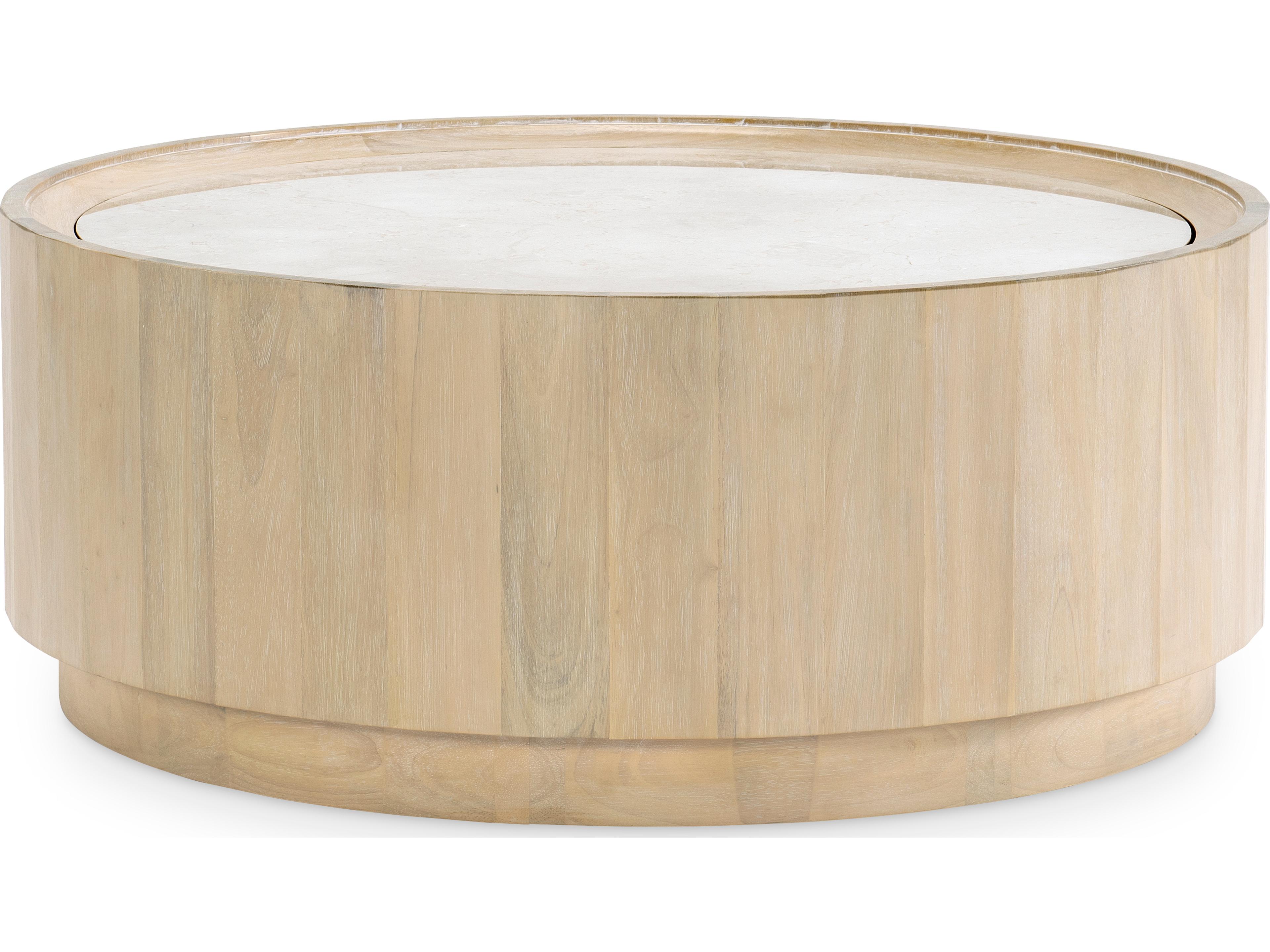 Biscayne Round Marble Malabar W alabaster Fronts Coffee Table