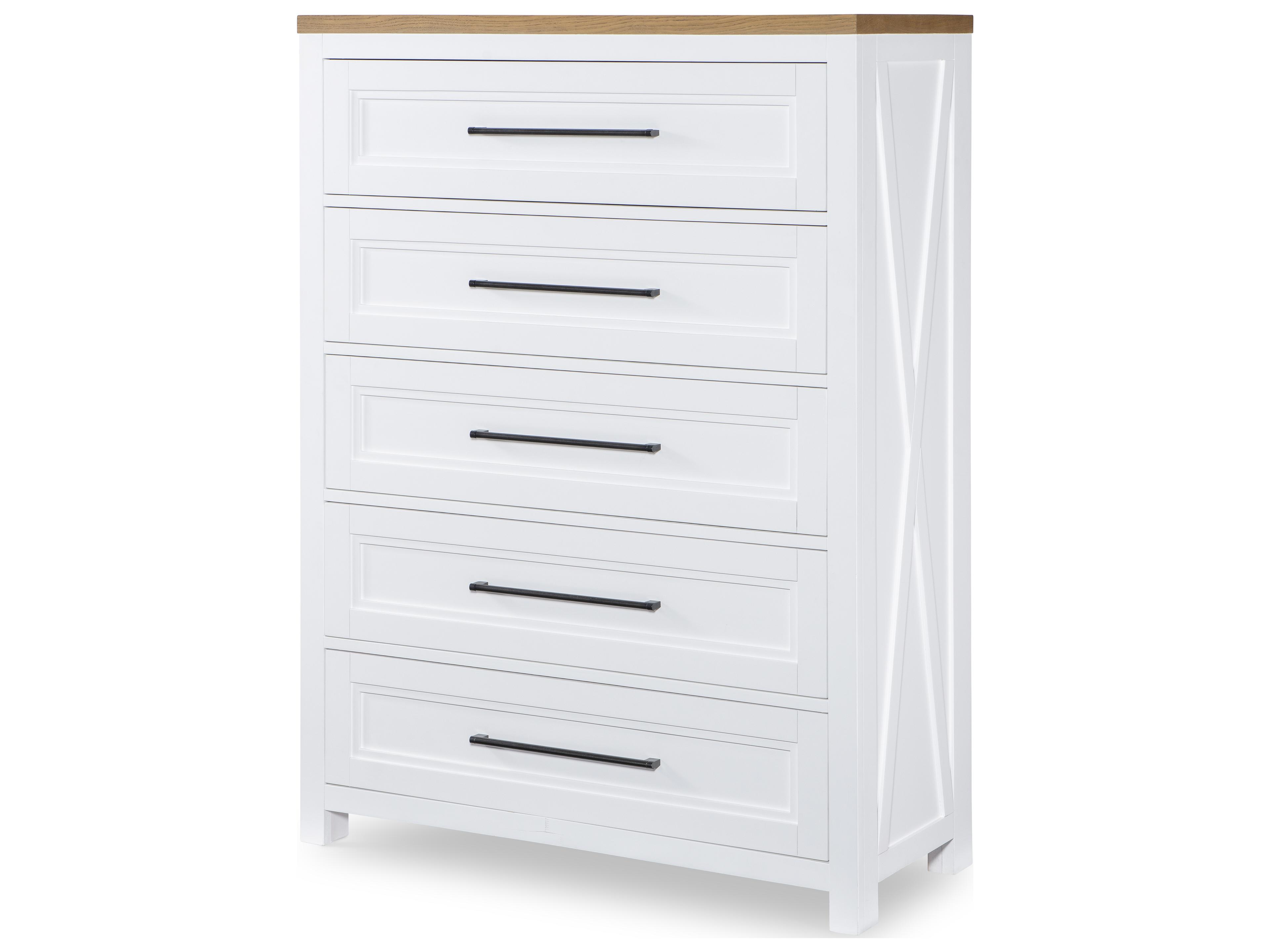Franklin Harvest Oak Tops White Hardwood Accent Chest