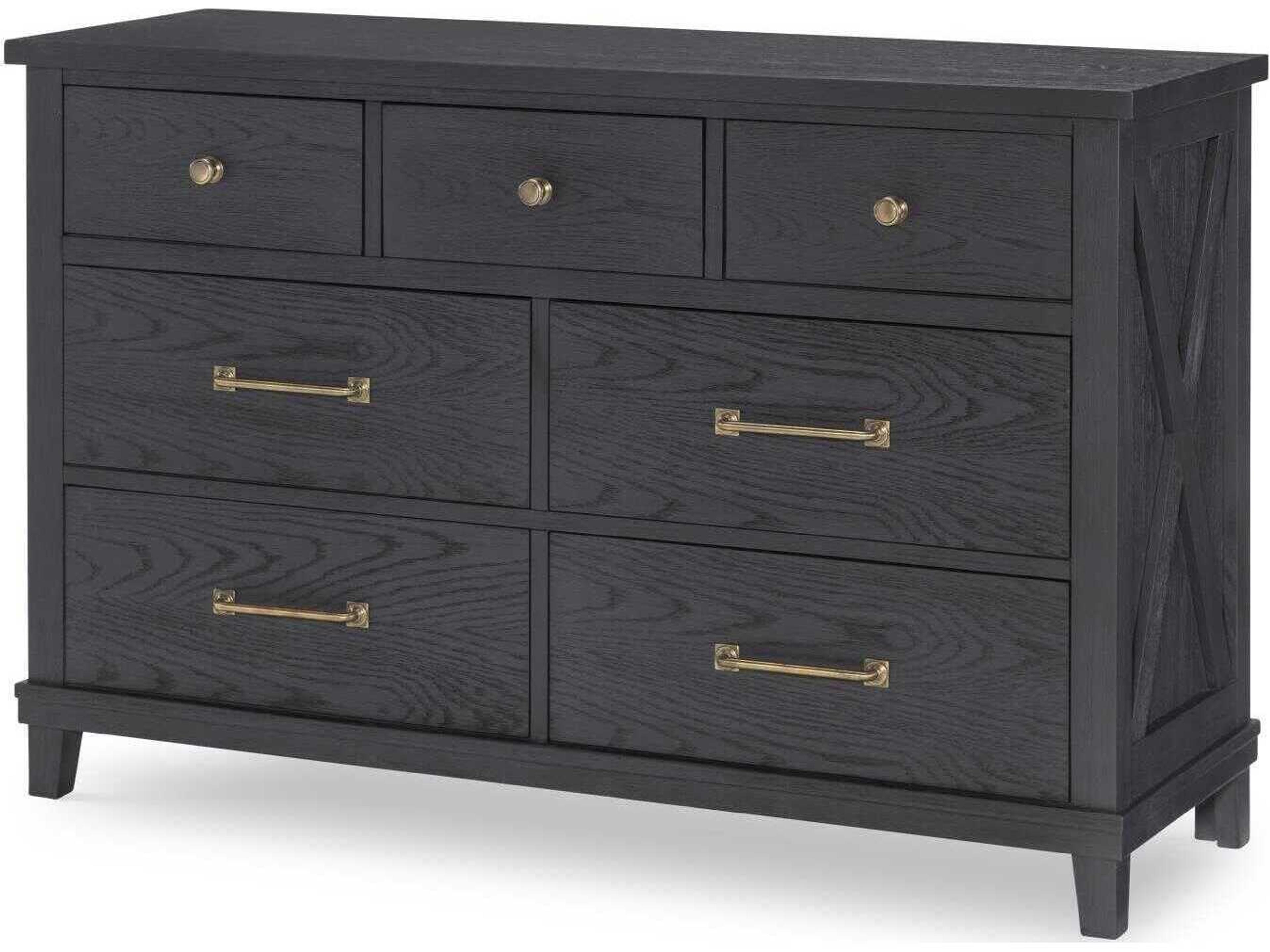 Flatiron 7-Drawers Black Hardwood Double Dresser
