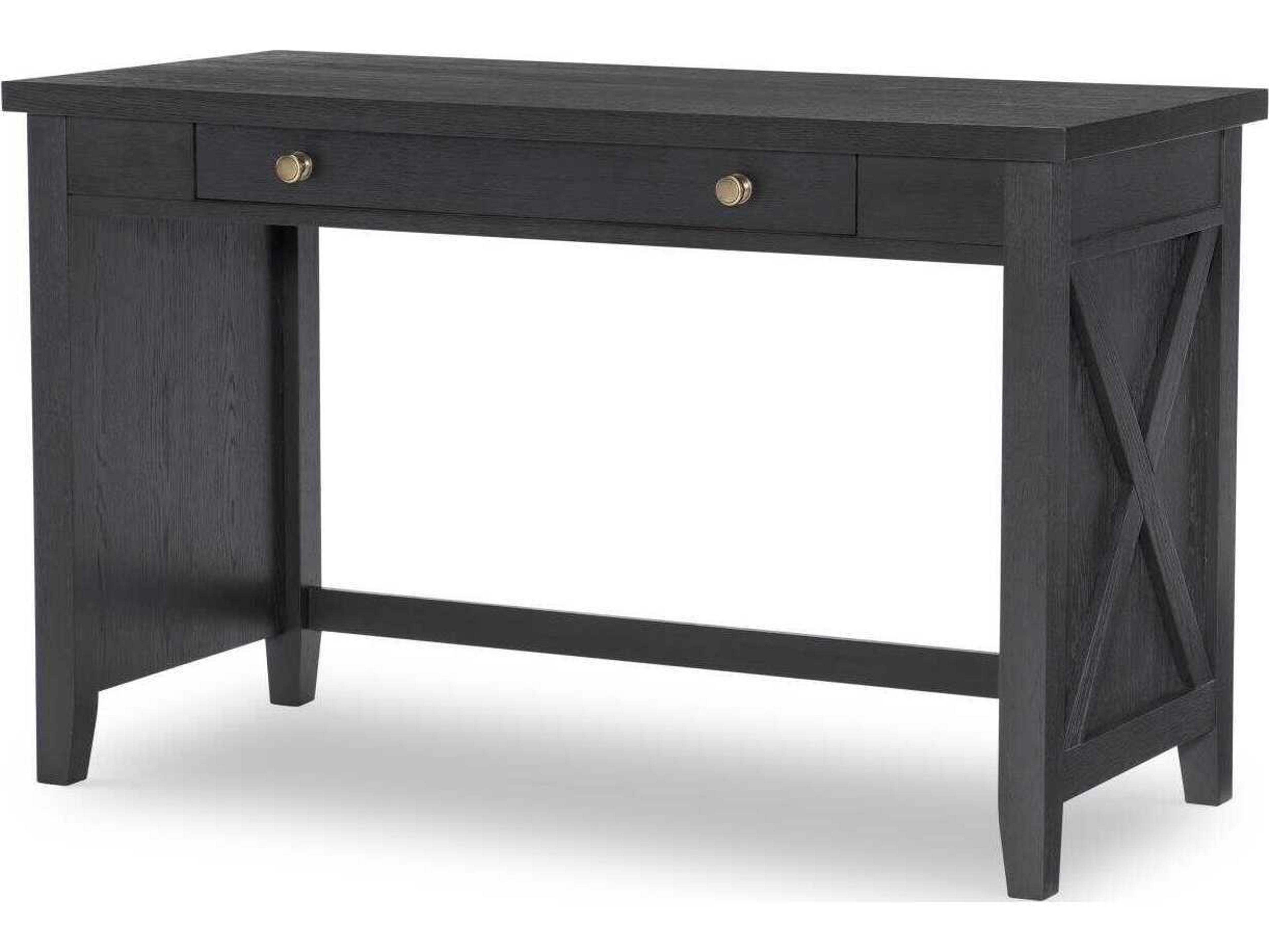 Flatiron Midnight Black Hardwood Writing Desk