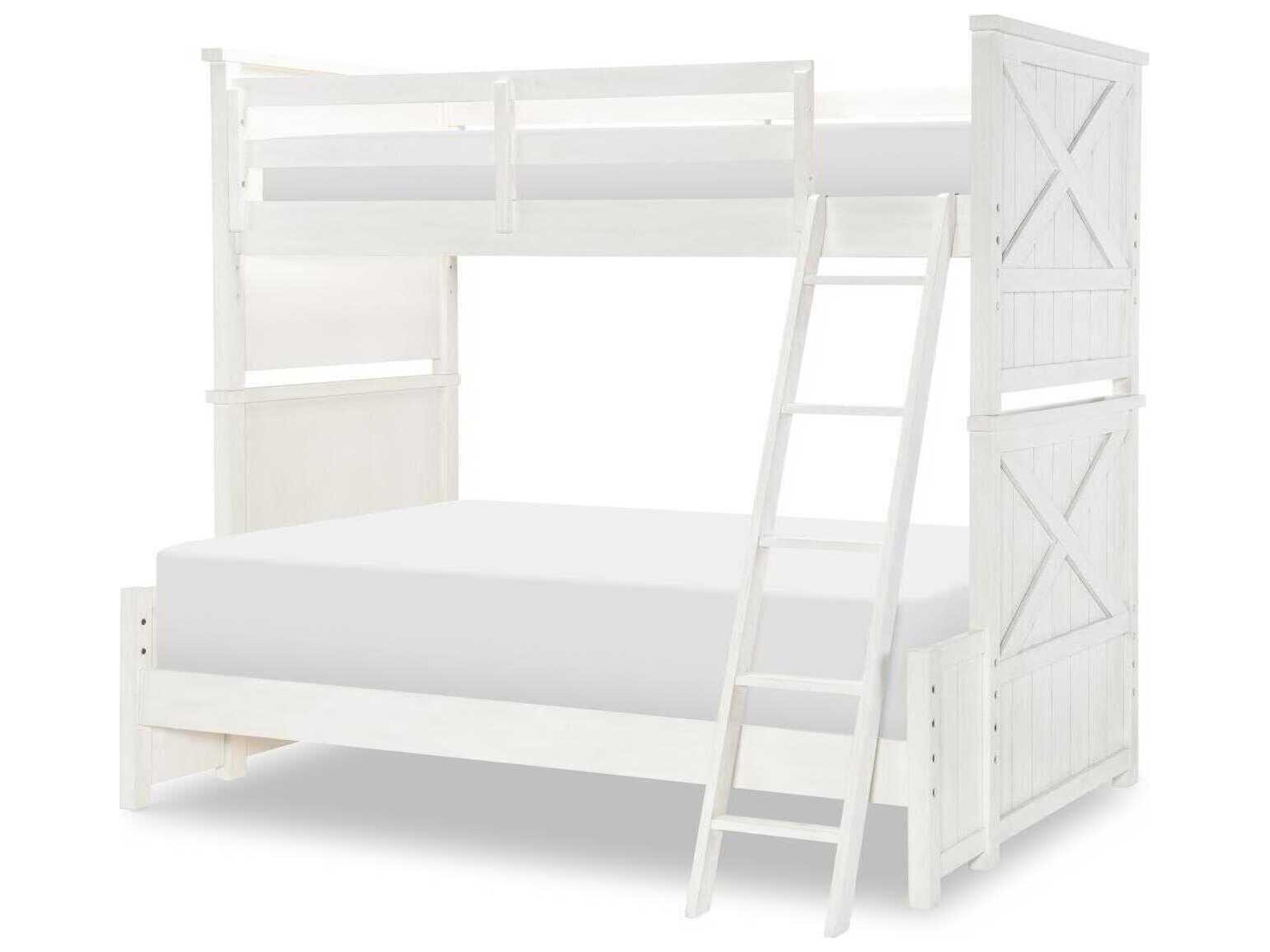 Flatiron Aged White Hardwood Wood Full Bunk Bed