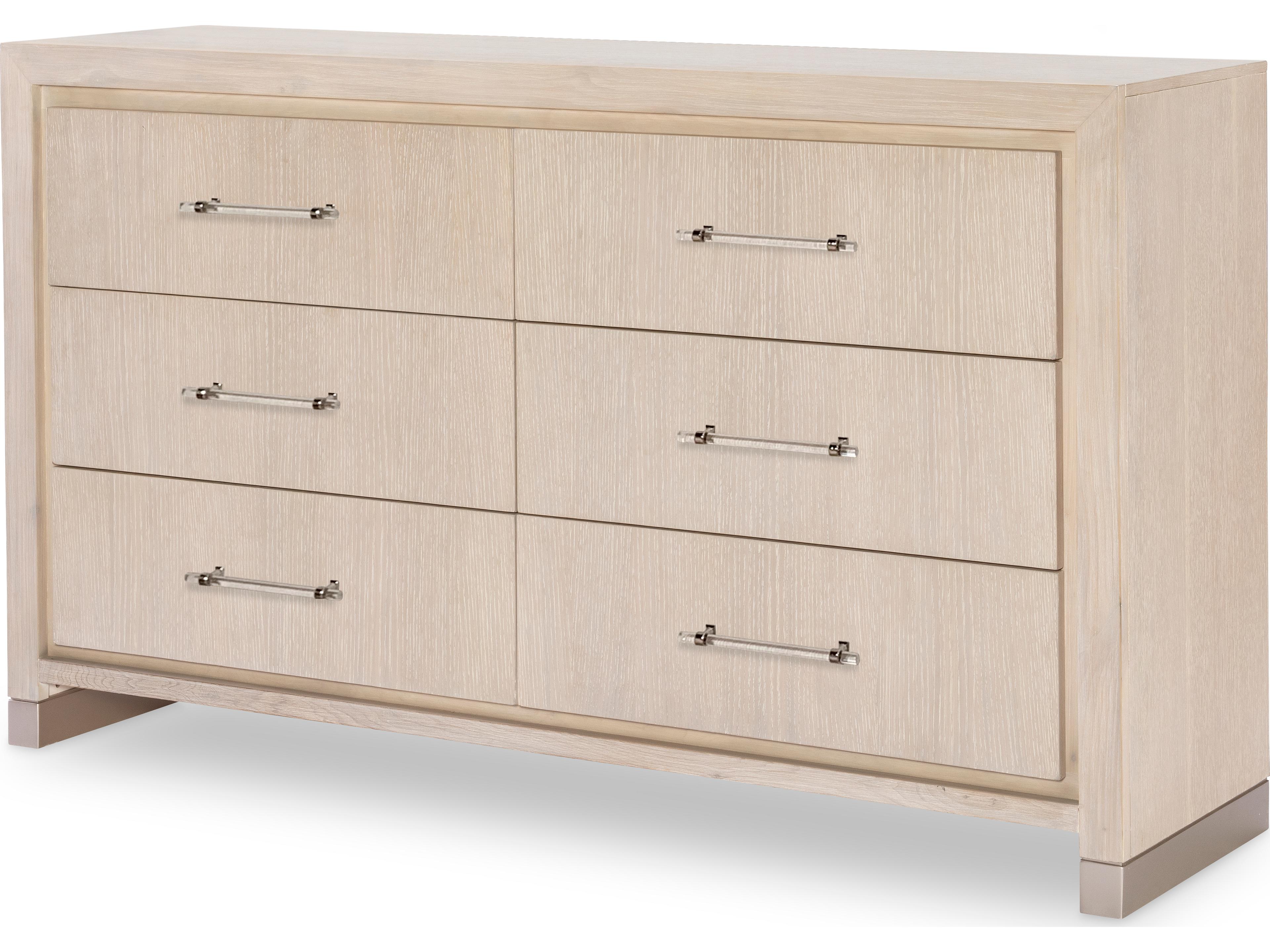 Bliss 6-Drawers Beige Hardwood Double Dresser