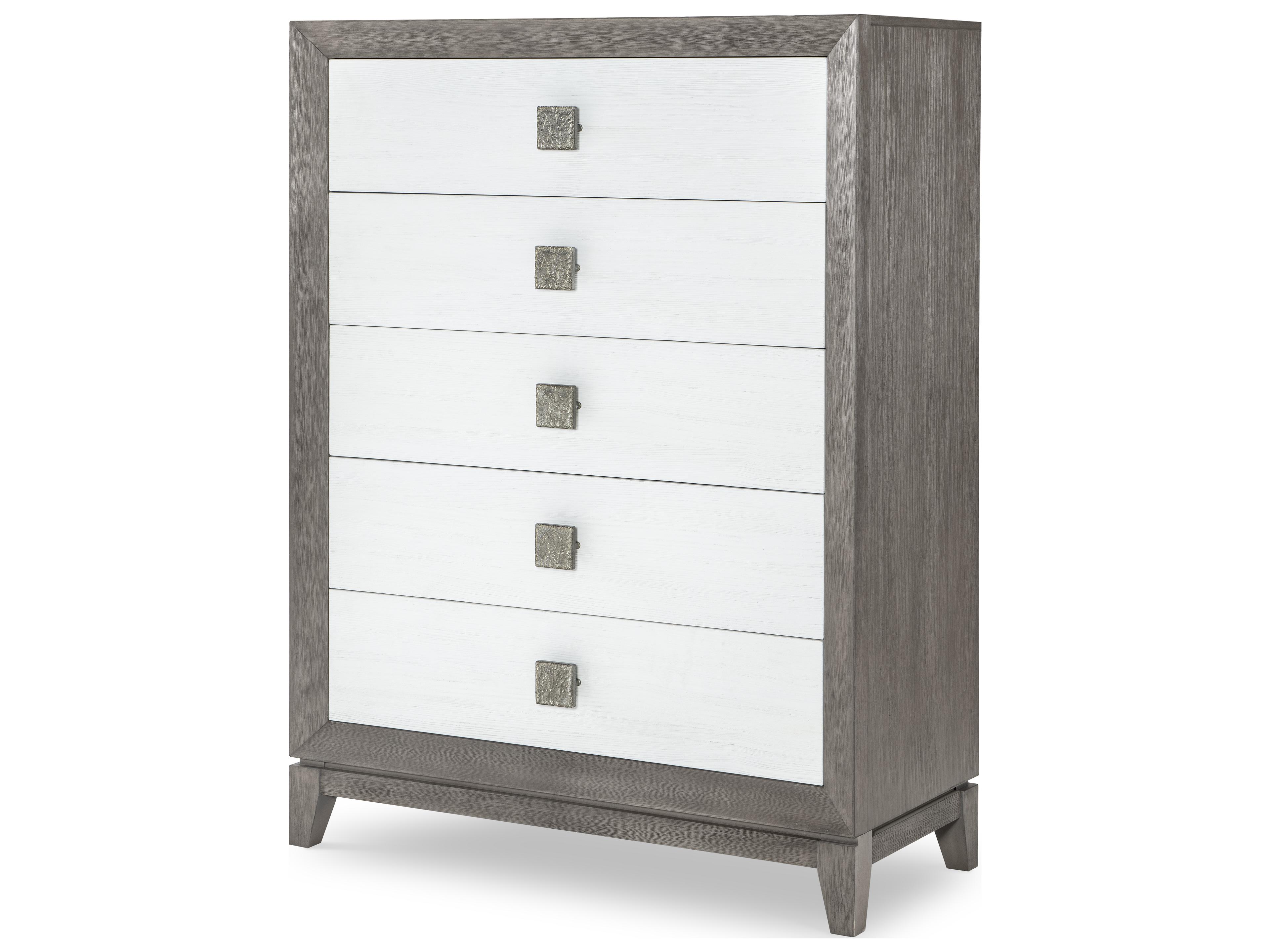 Terra Luna White Cloud & Nightfall Gray Pine Wood Accent Chest