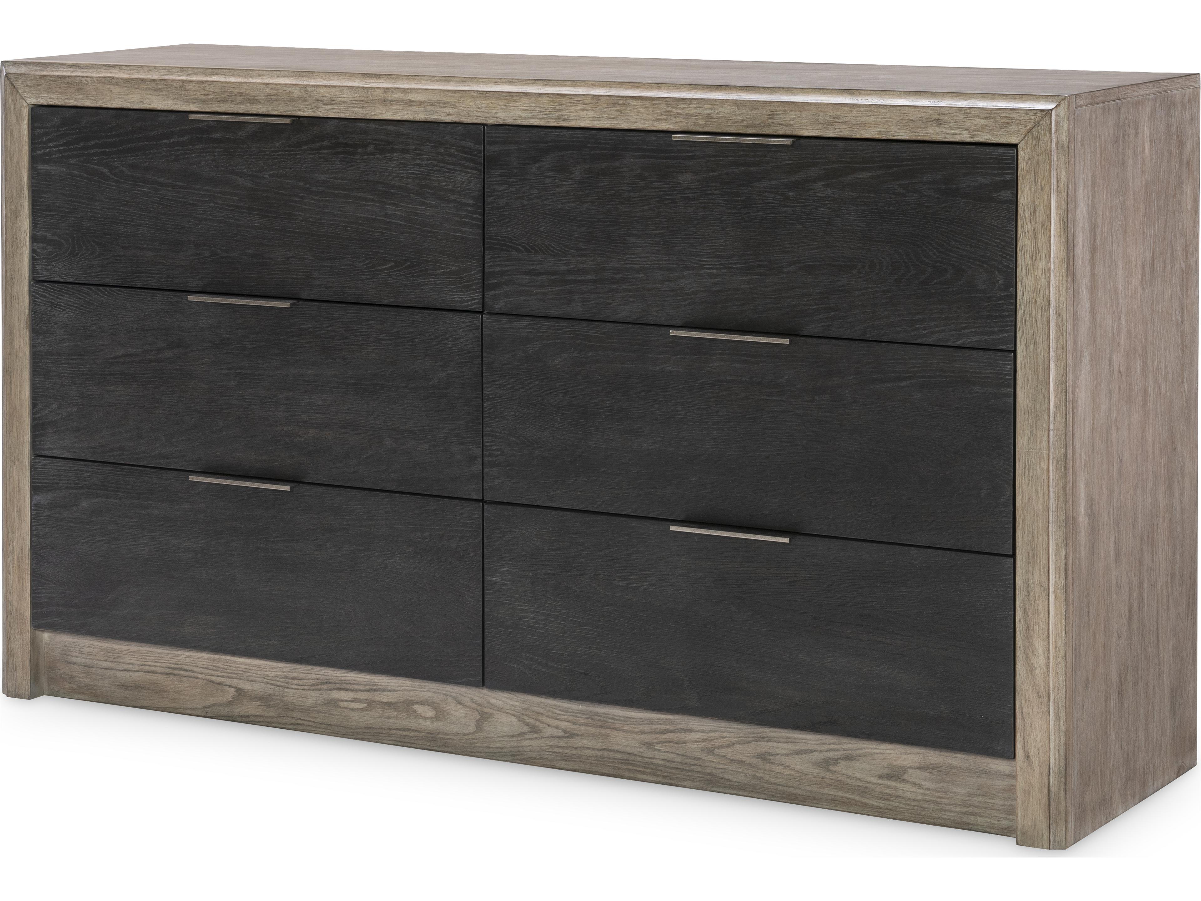 Halifax 6-Drawers Black Hardwood Double Dresser