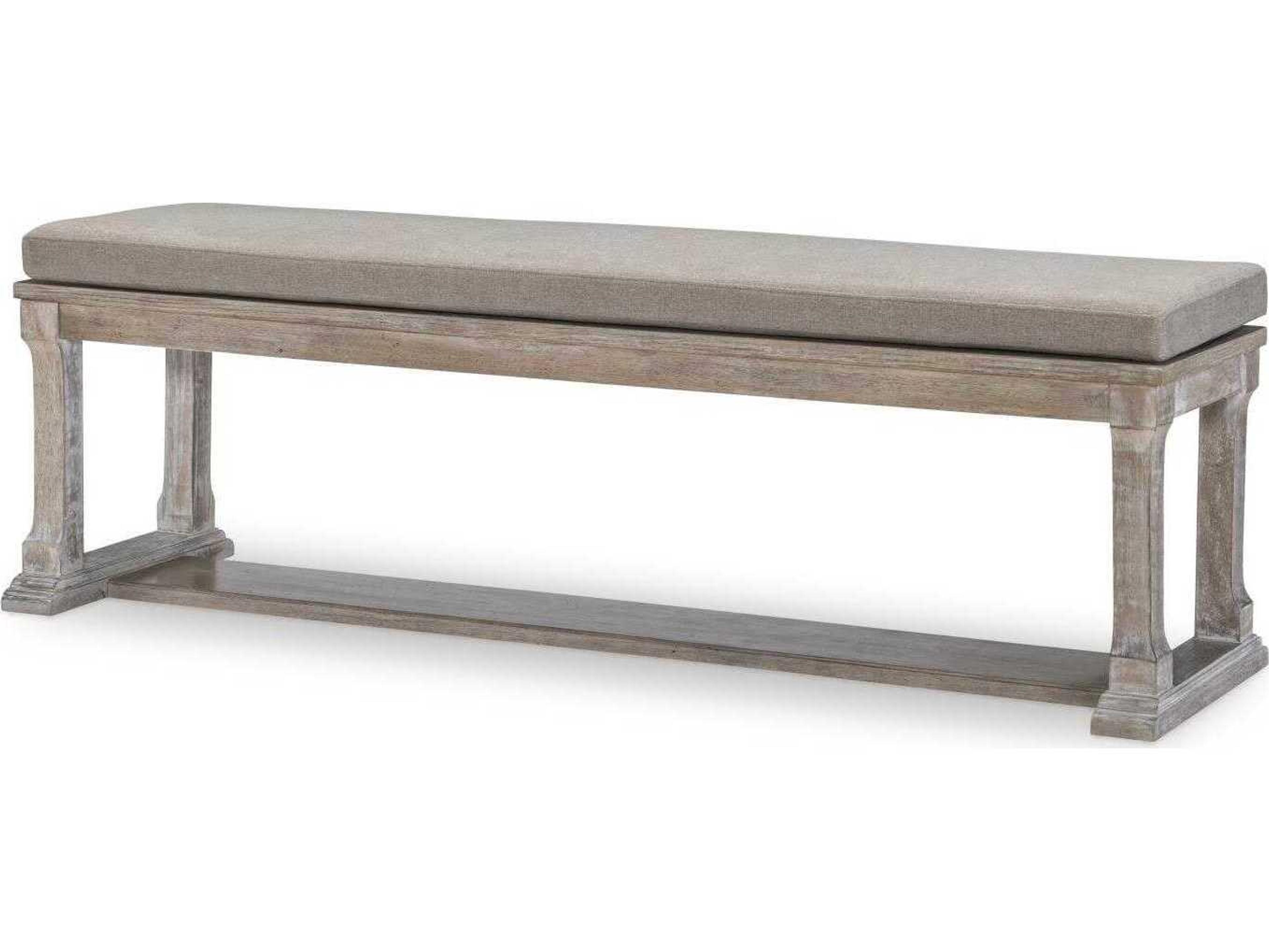 Halifax Flax And Java Gray Upholstered Accent Bench