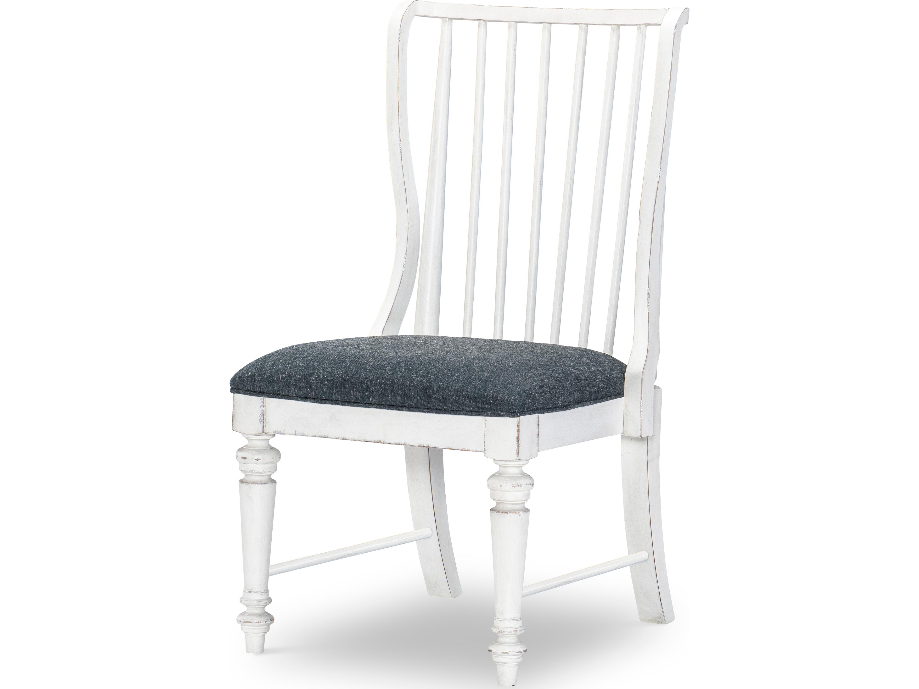 Cottage Park Hardwood White Upholstered Armless Dining Chair