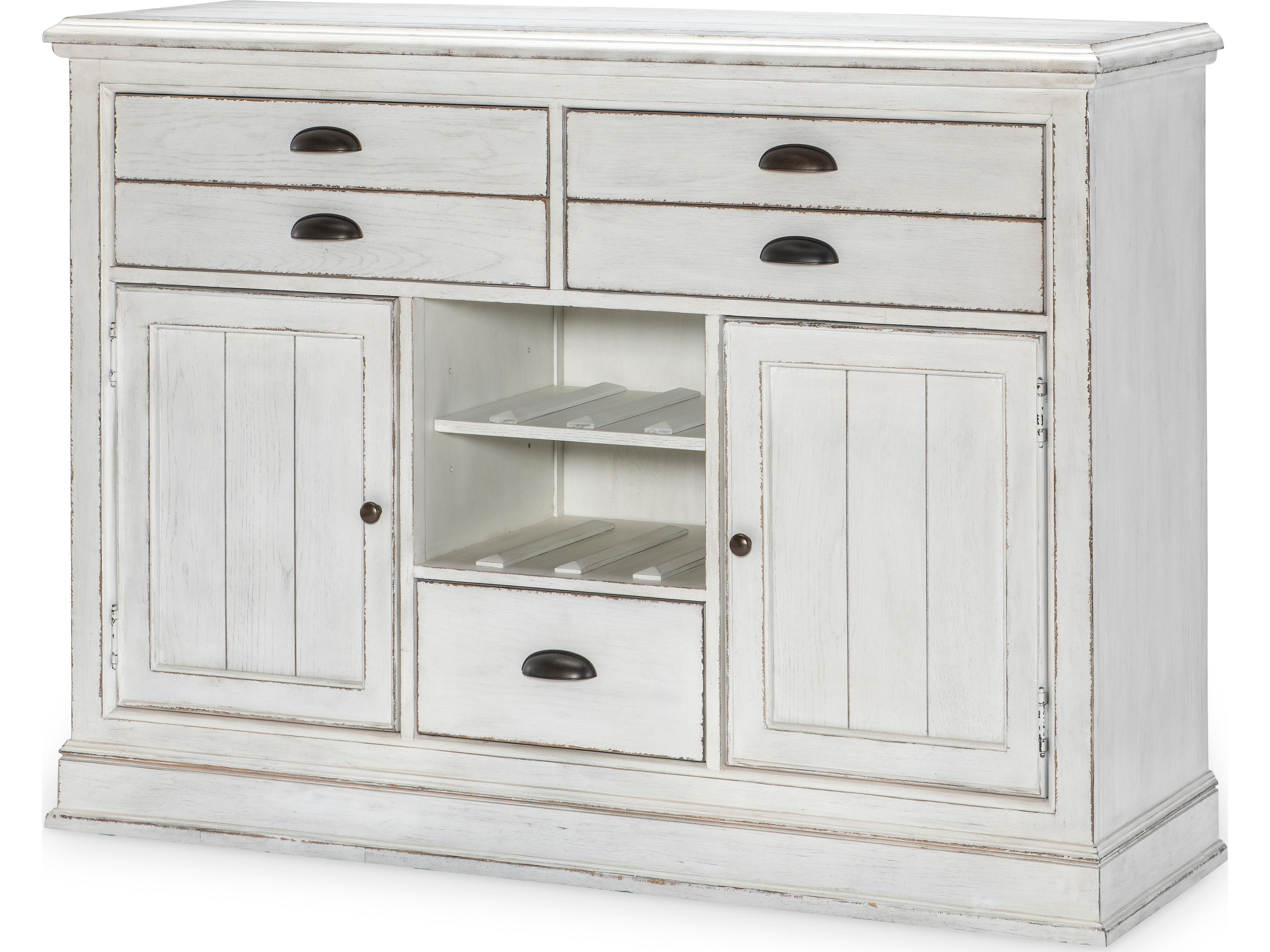 Cottage Park 58" Hardwood Aged White Sideboard
