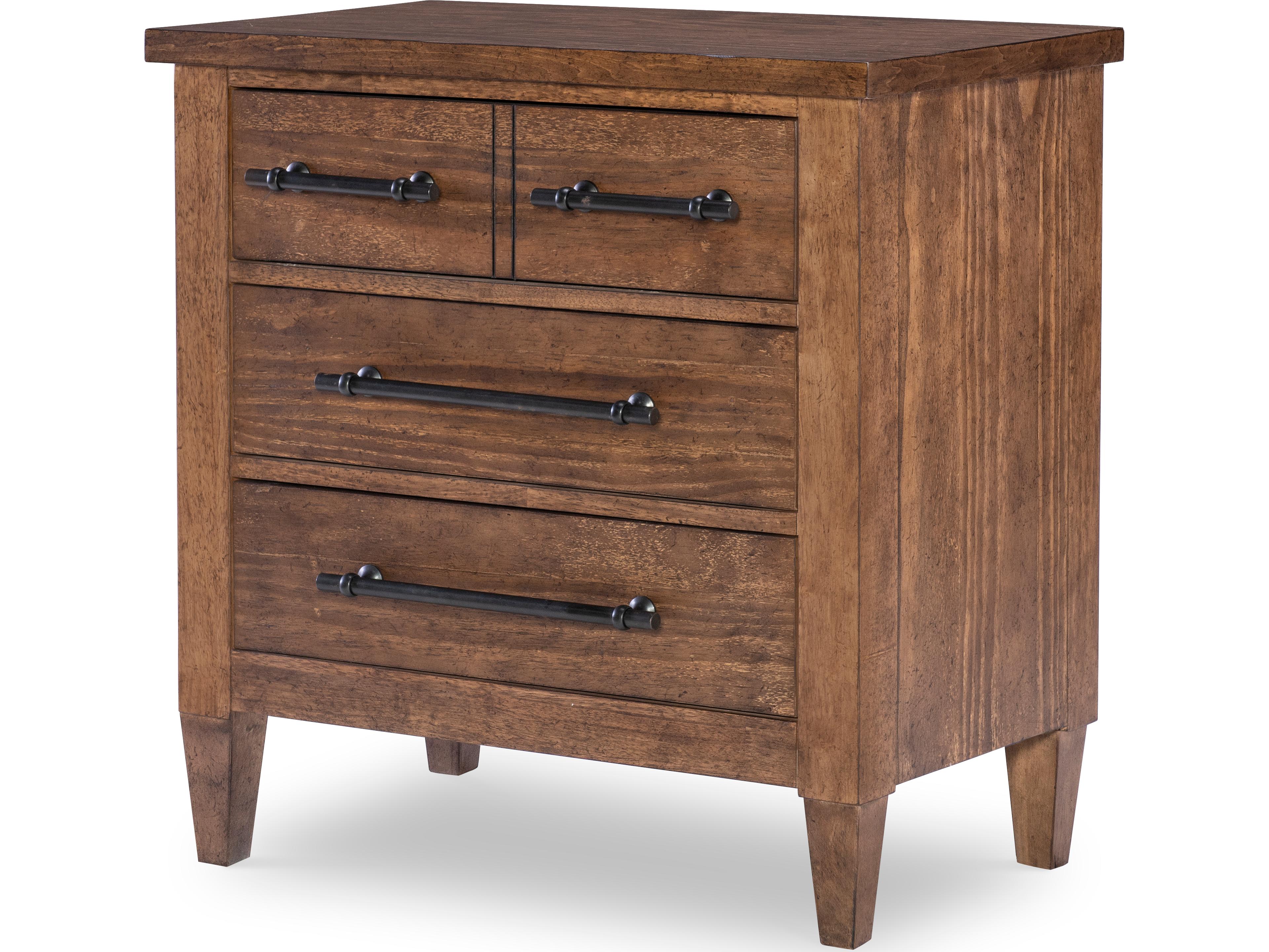 Artisan's Place 3-Drawers Brown Pine Wood Nightstand