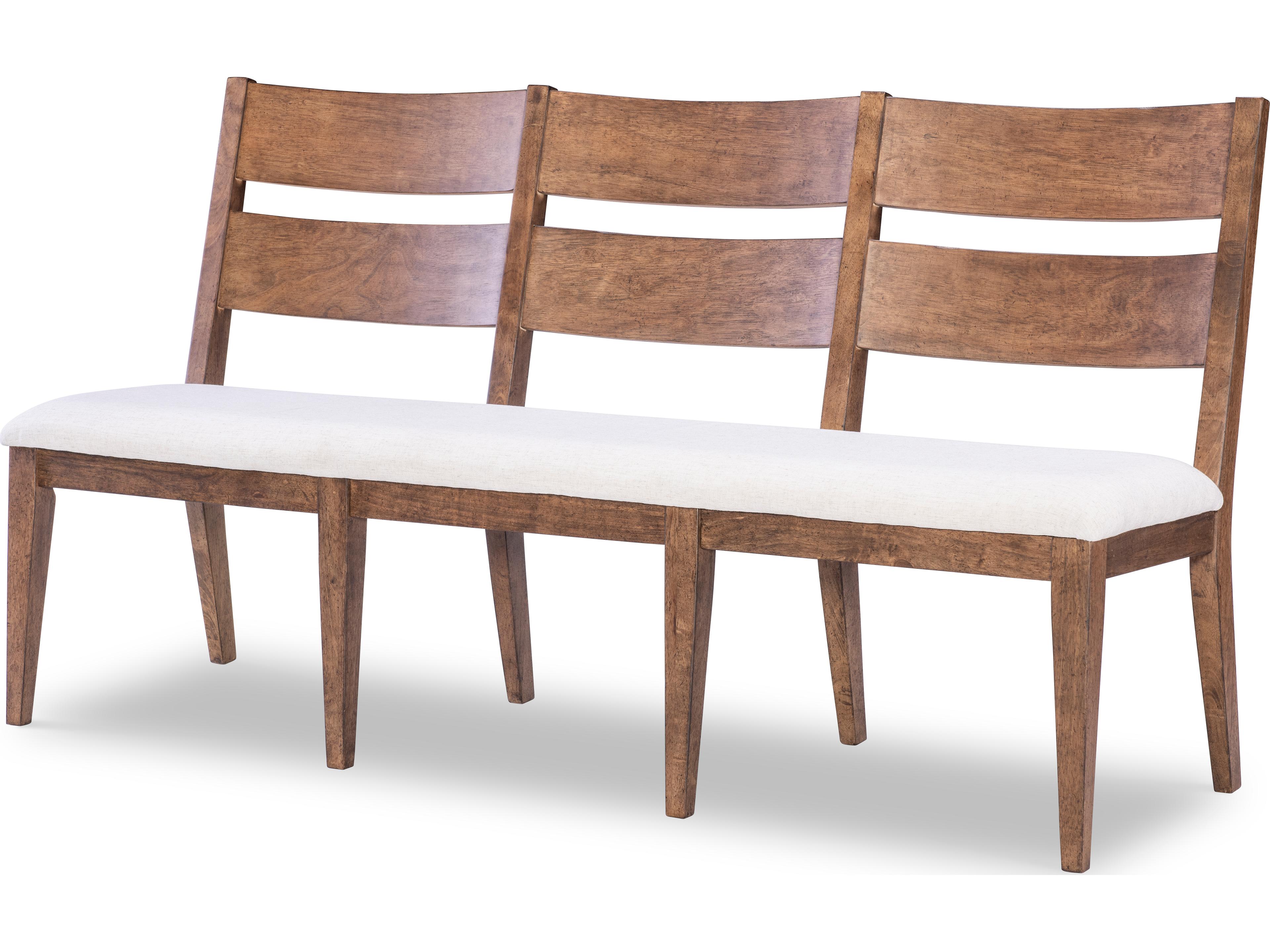 Artisan's Place Vintage Pine Ironwood Brown Upholstered Accent Bench