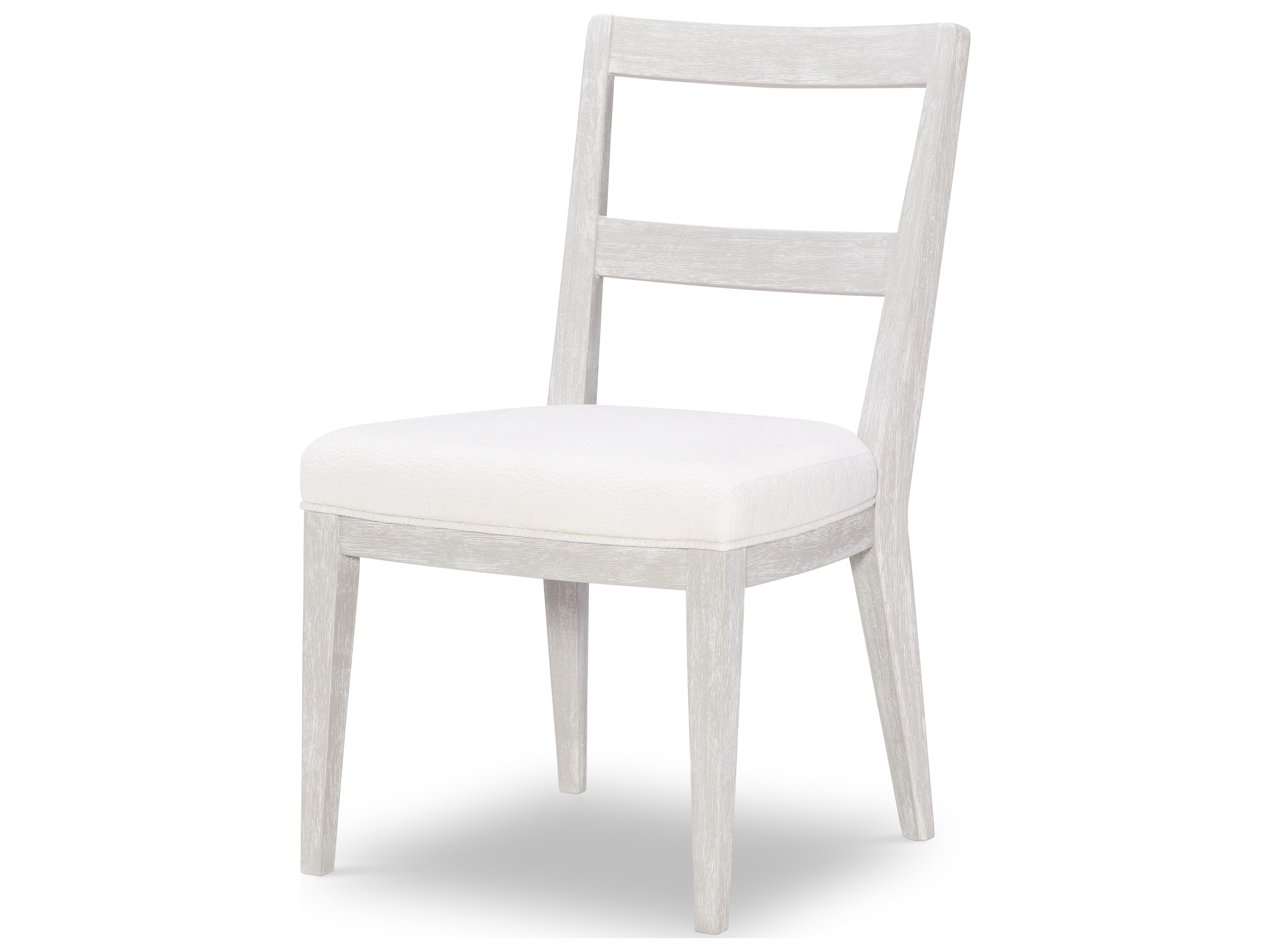 Miramar Hardwood White Upholstered Armless Dining Chair