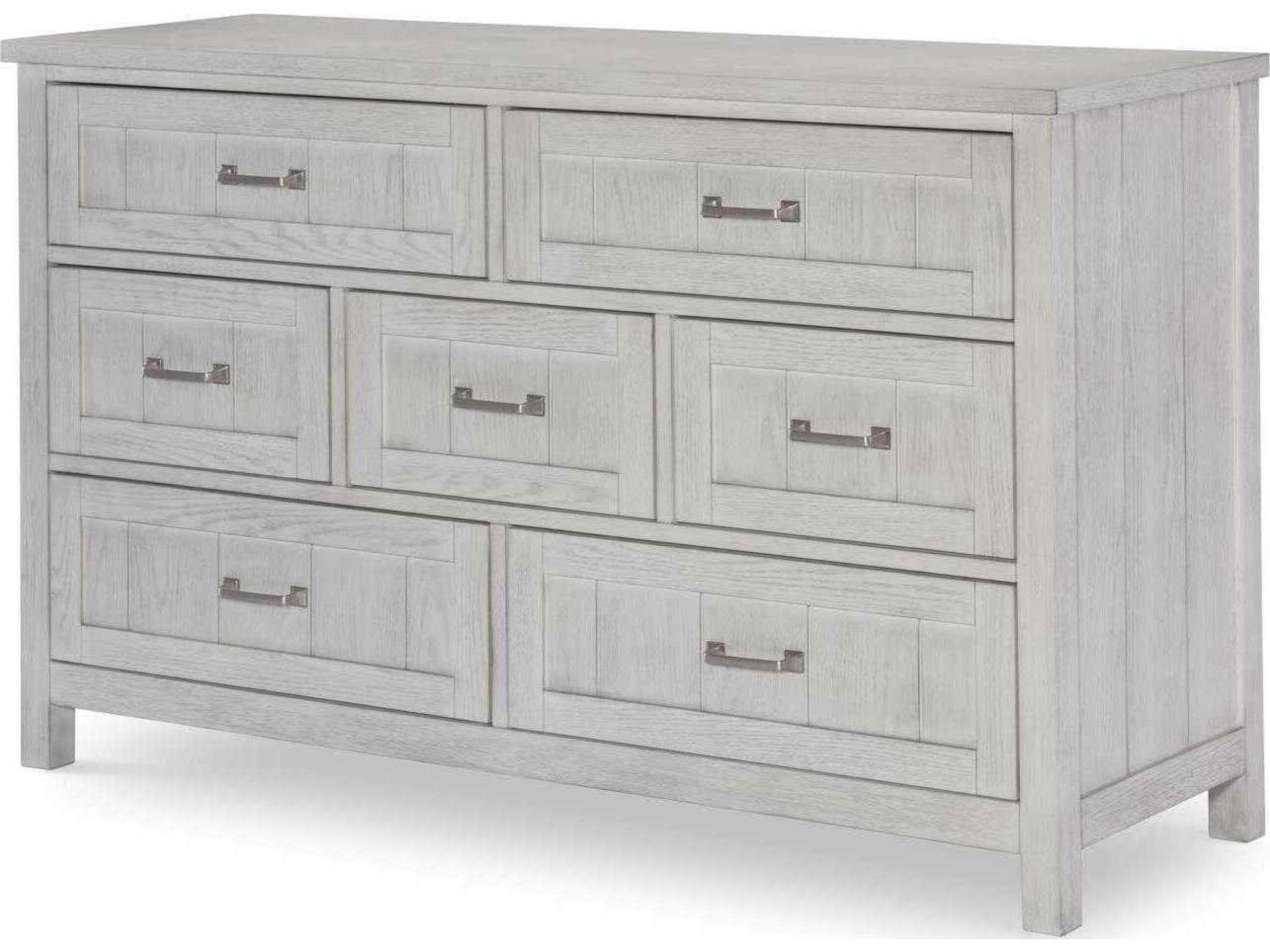 Preston 7-Drawers Gray Hardwood Double Dresser