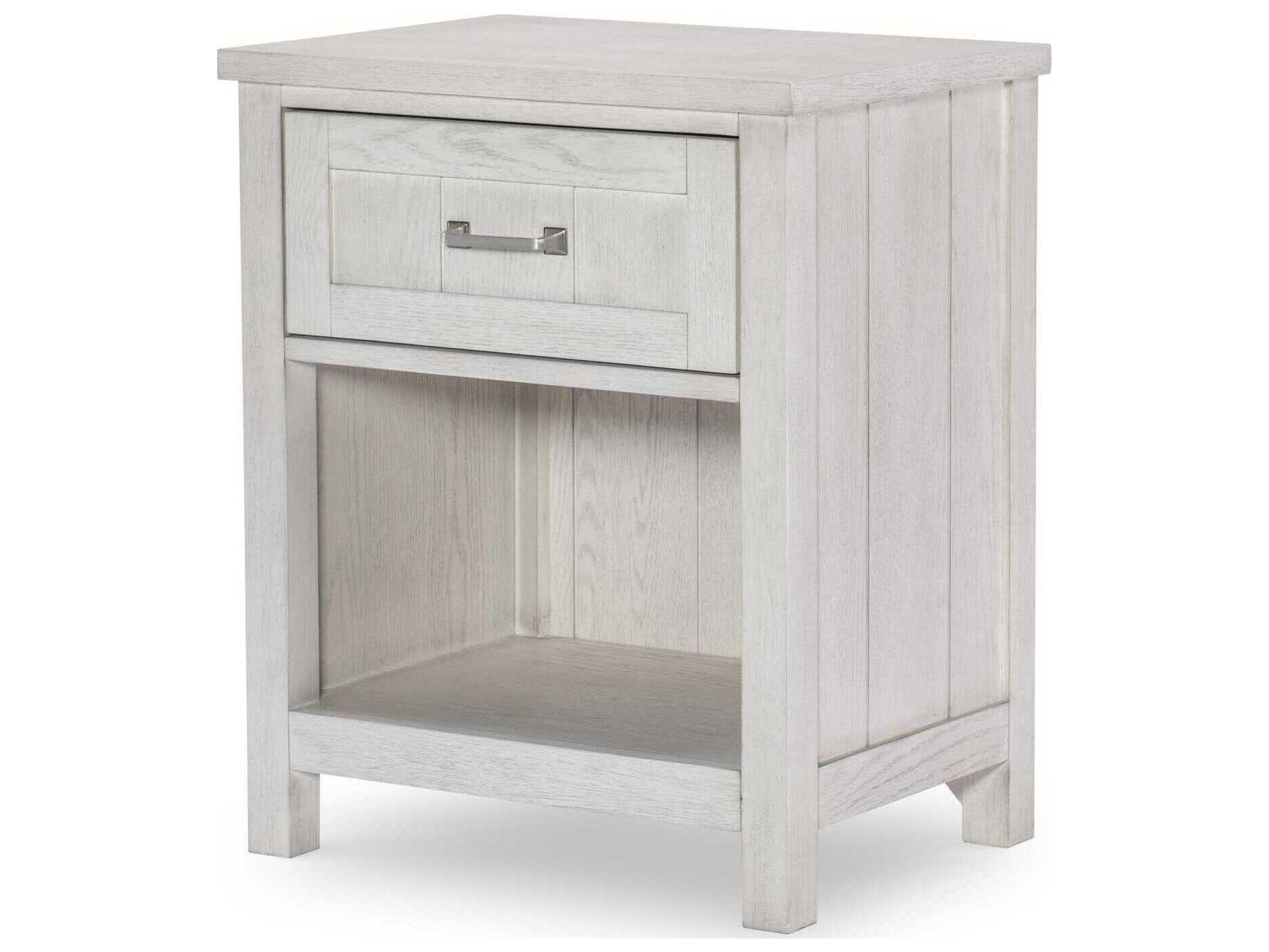 Preston 1-Drawer Gray Hardwood Nightstand