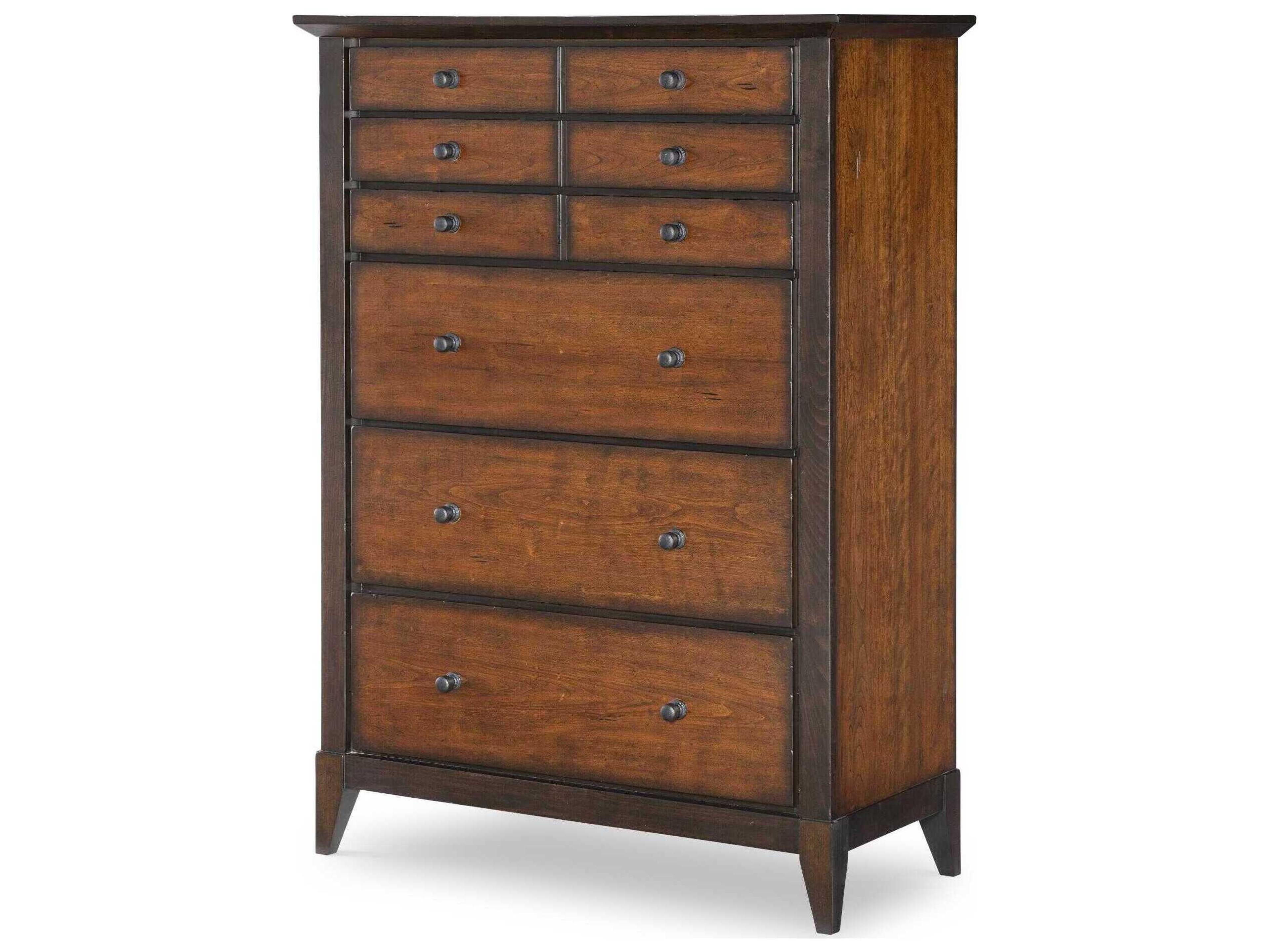 Fenmore Mocha And Distressed Cherry Brown Poplar Wood Accent Chest