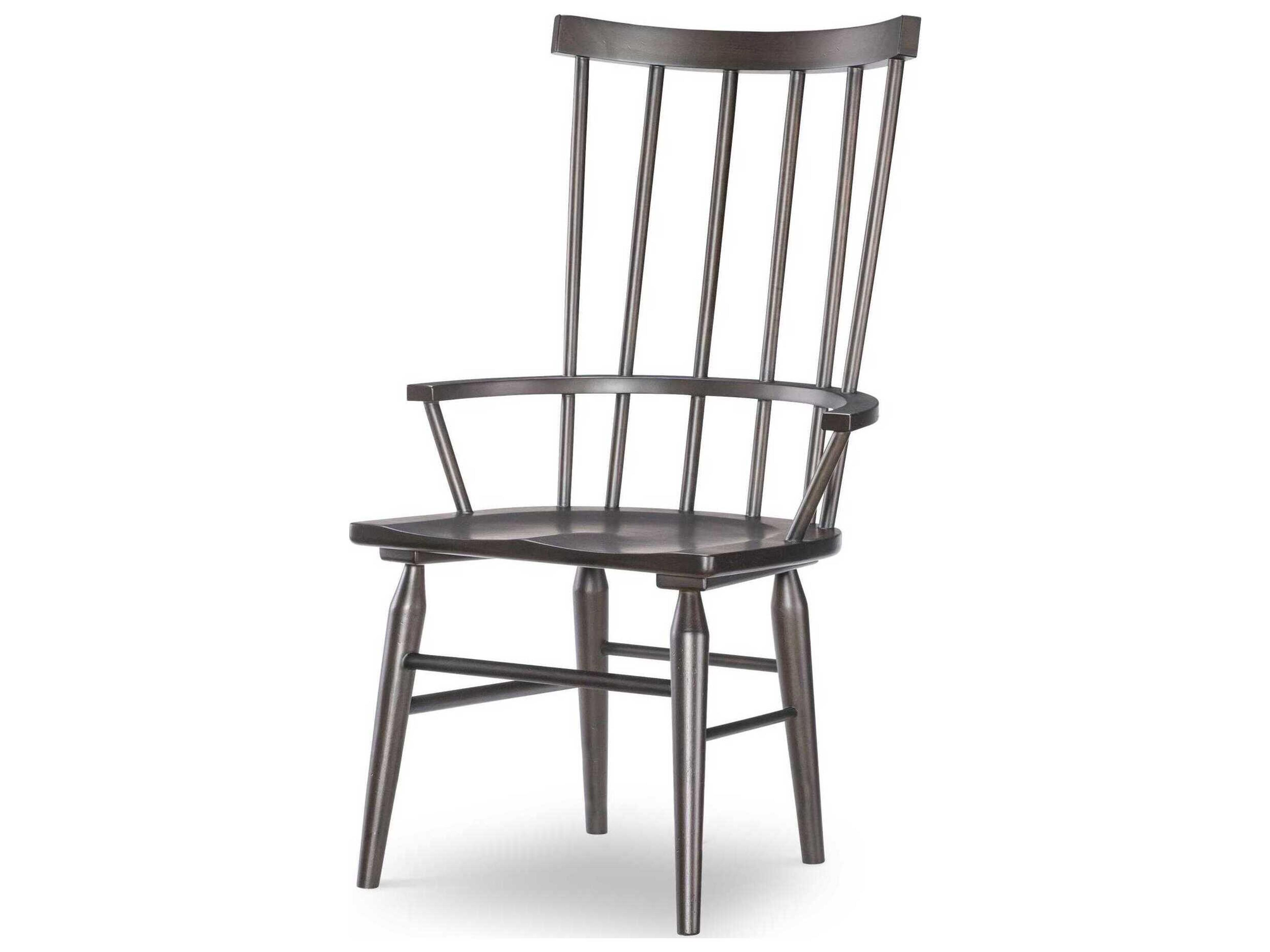 Fenmore Poplar Wood Gray Arm Dining Chair