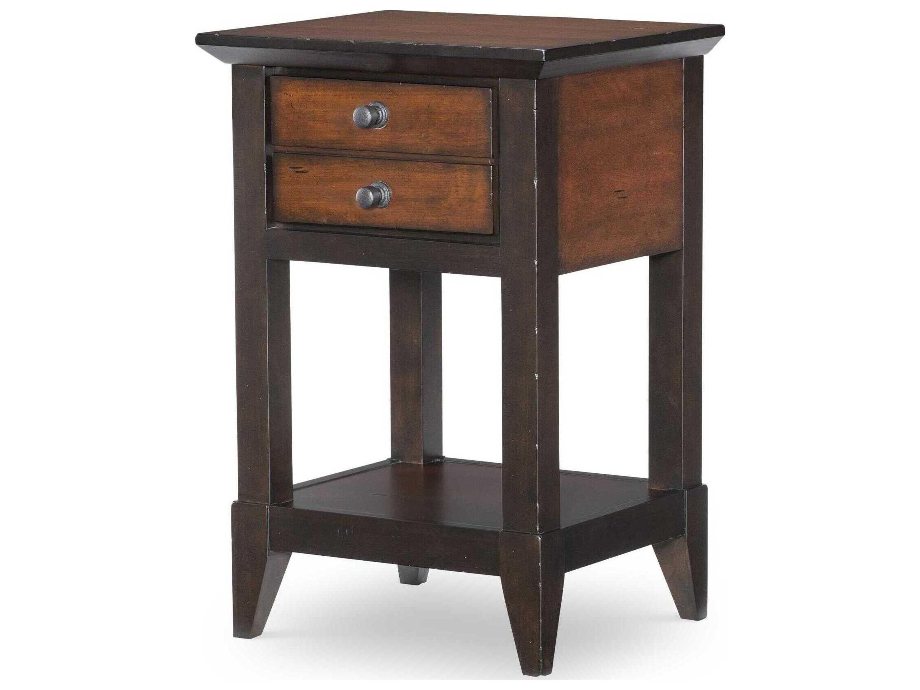 Fenmore 2-Drawers Brown Poplar Wood Nightstand