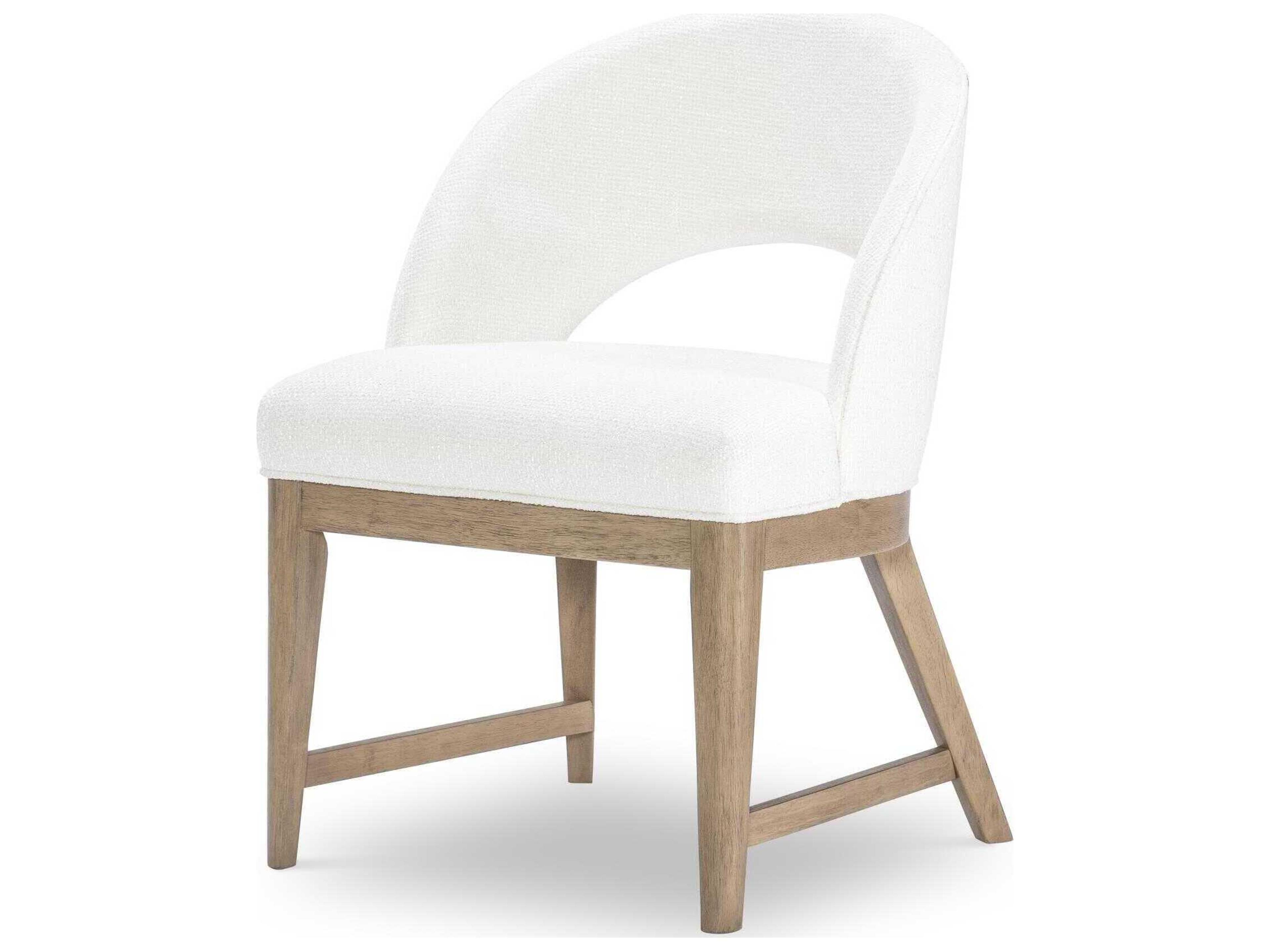 Melrose Hardwood White Upholstered Arm Dining Chair