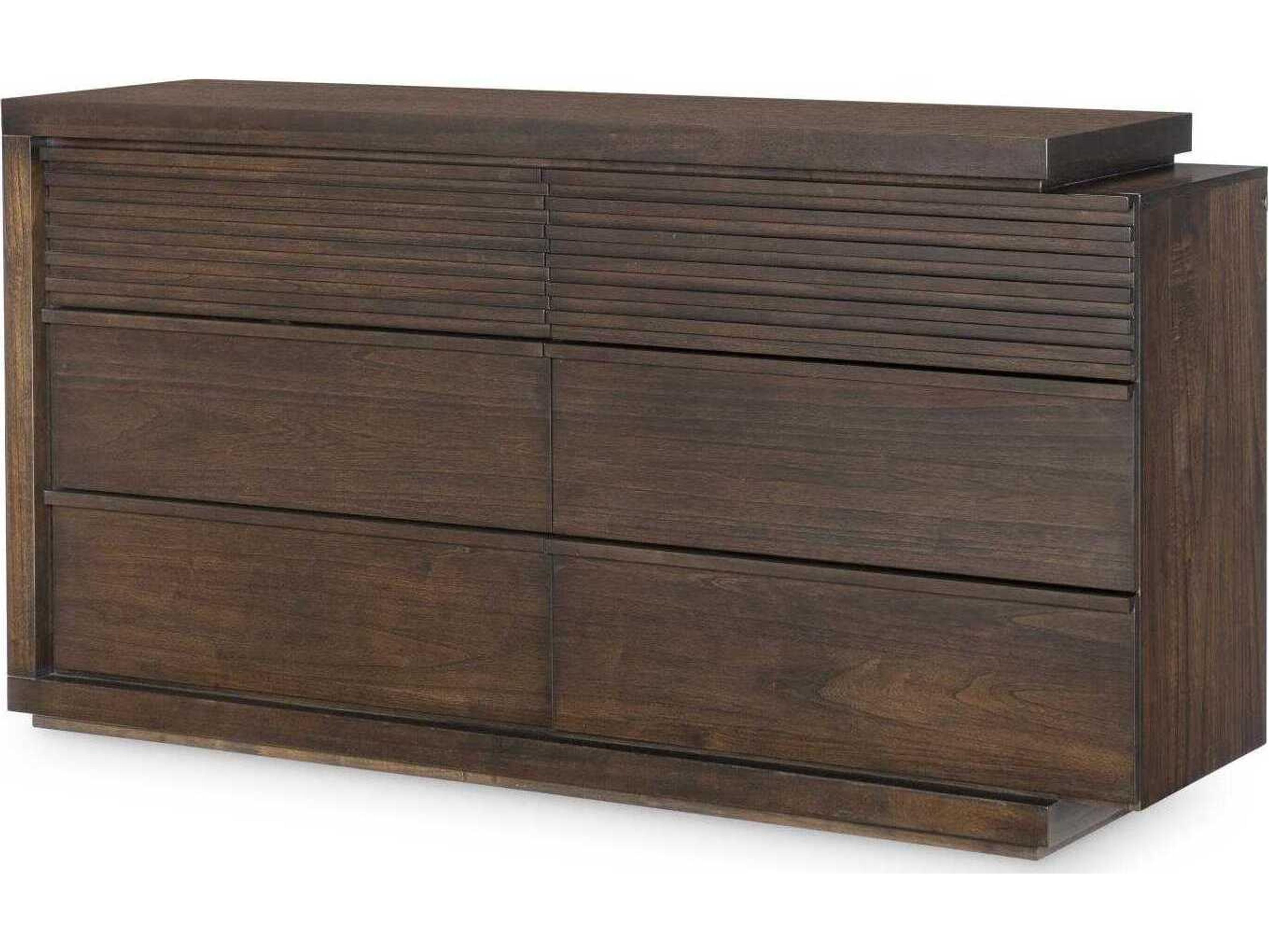 Architect 6-Drawers Brown Mindi Wood Double Dresser